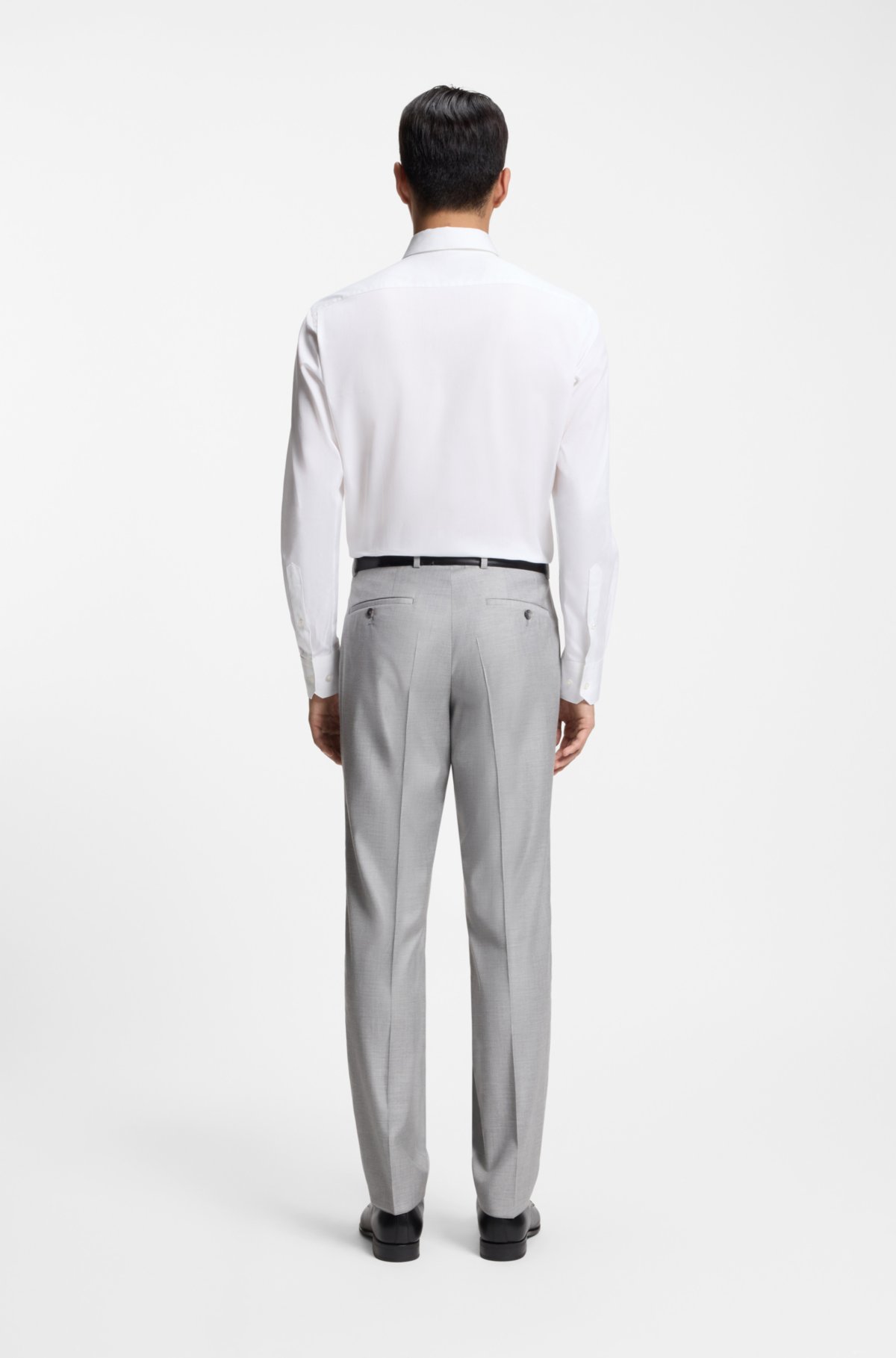 Camisa de corte regular en algodón con monograma italiano