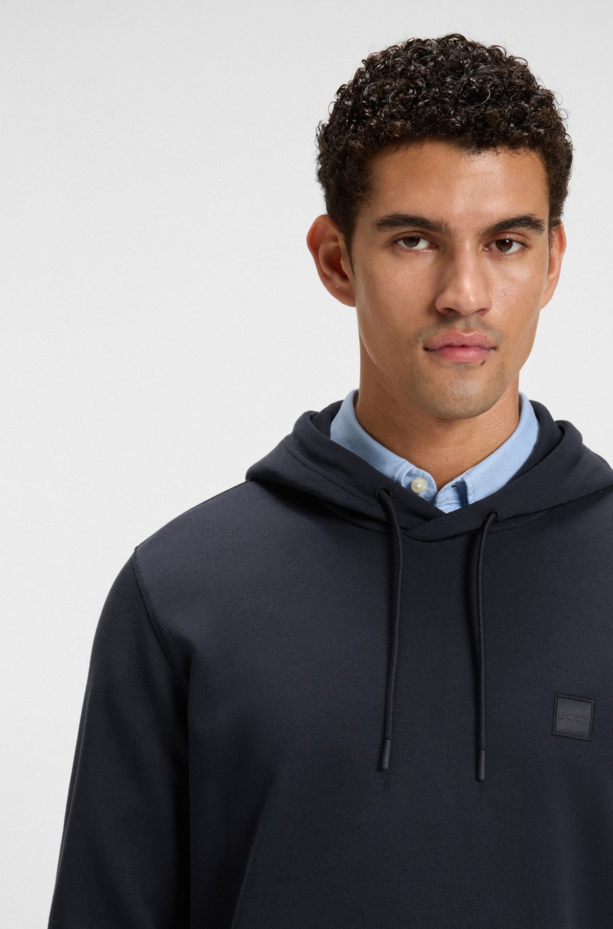 Sudadera con parche de logotipo en terciopelo de algodón
