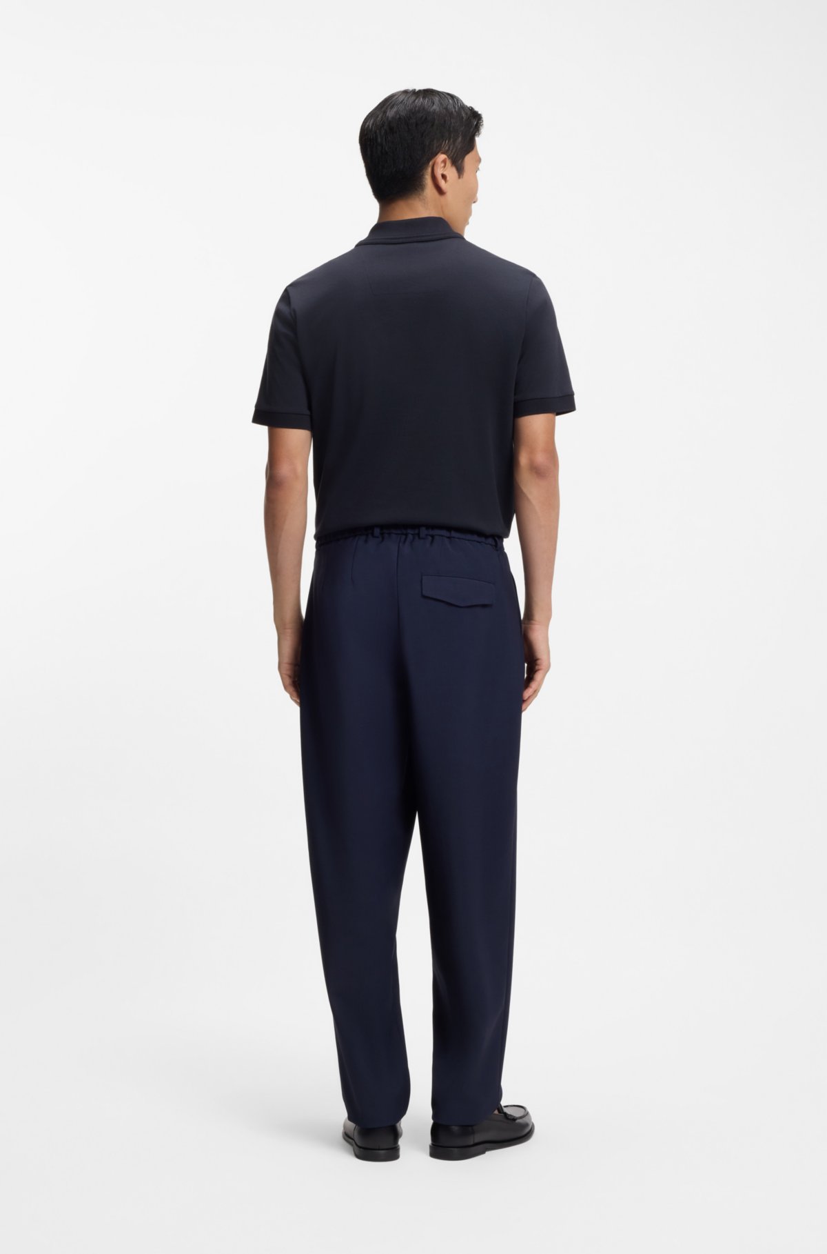 Camiseta de polo con monograma en placket en mezcla de algodón