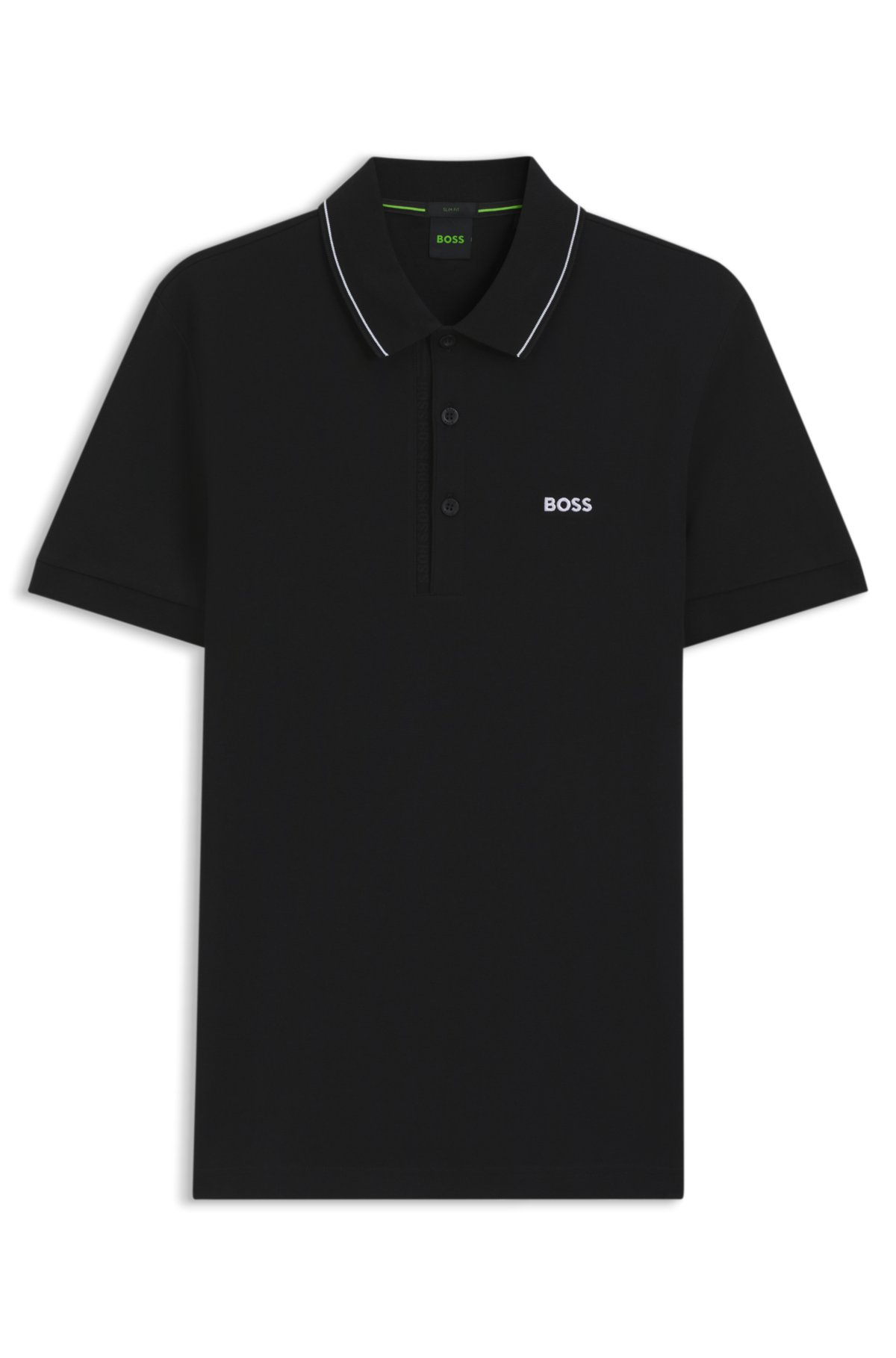 Camiseta de piqué de algodón con logo tono sobre tono