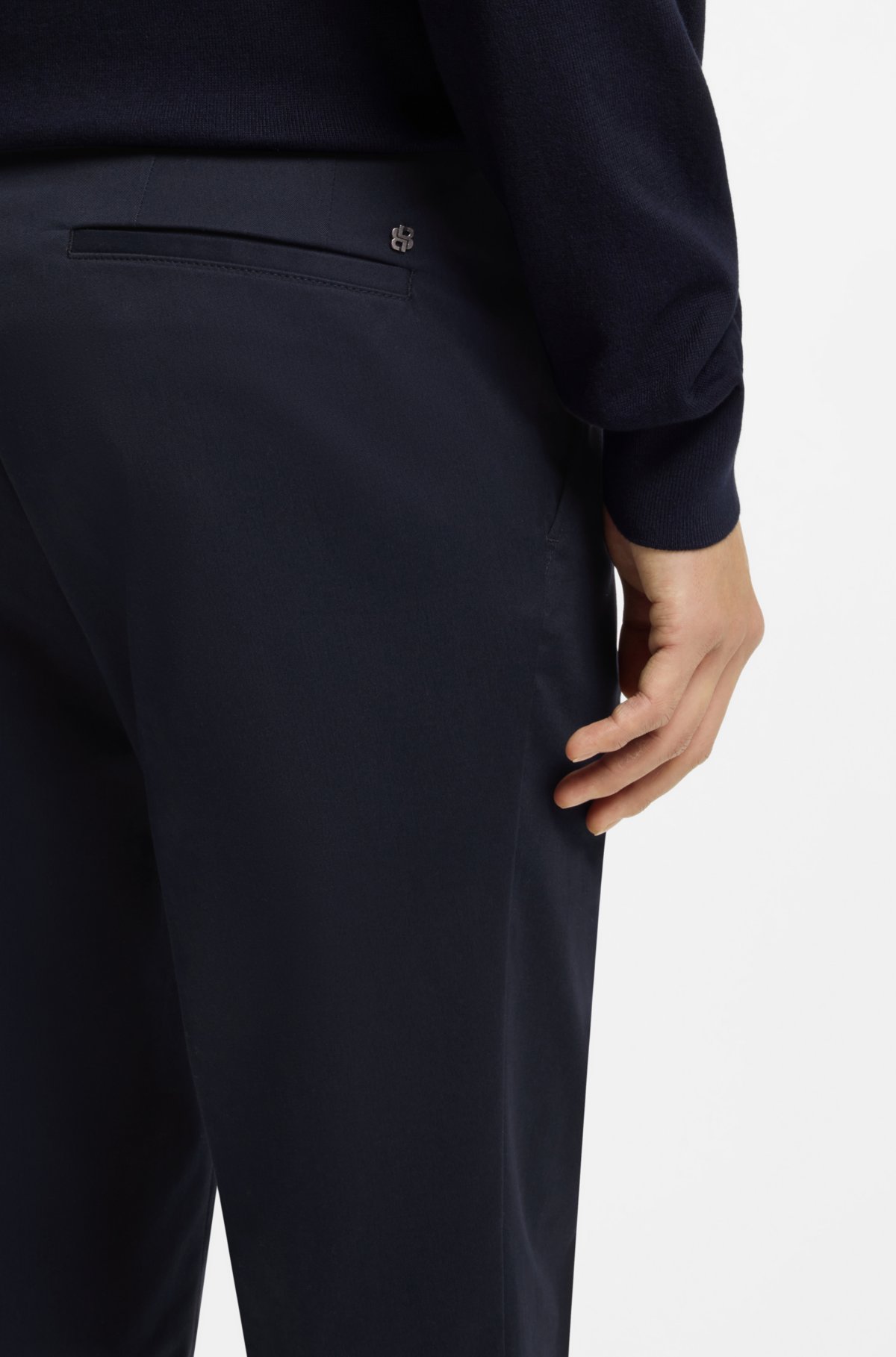 Pantalones entallados lavables en algodón elástico