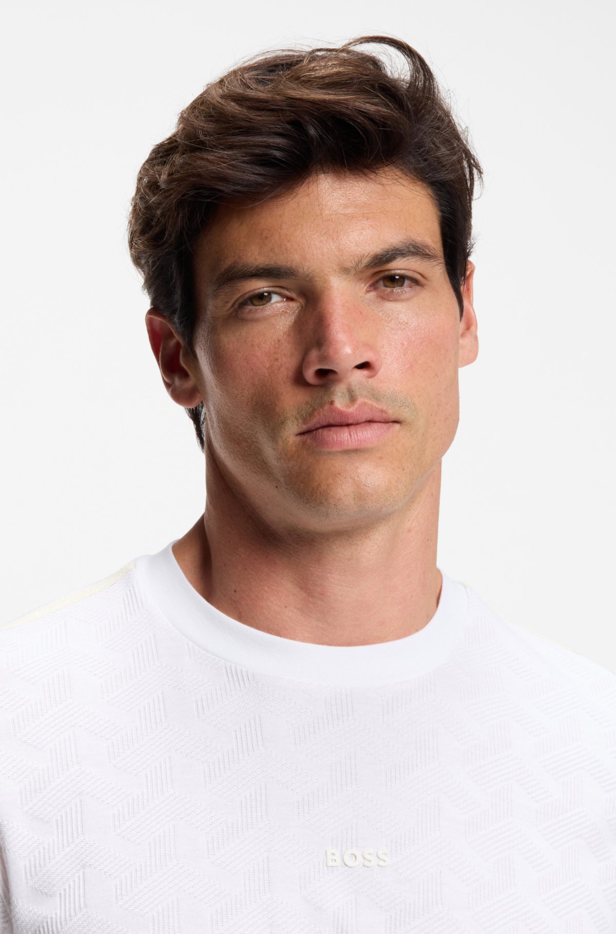 Camiseta de algodón con estampado jacquard