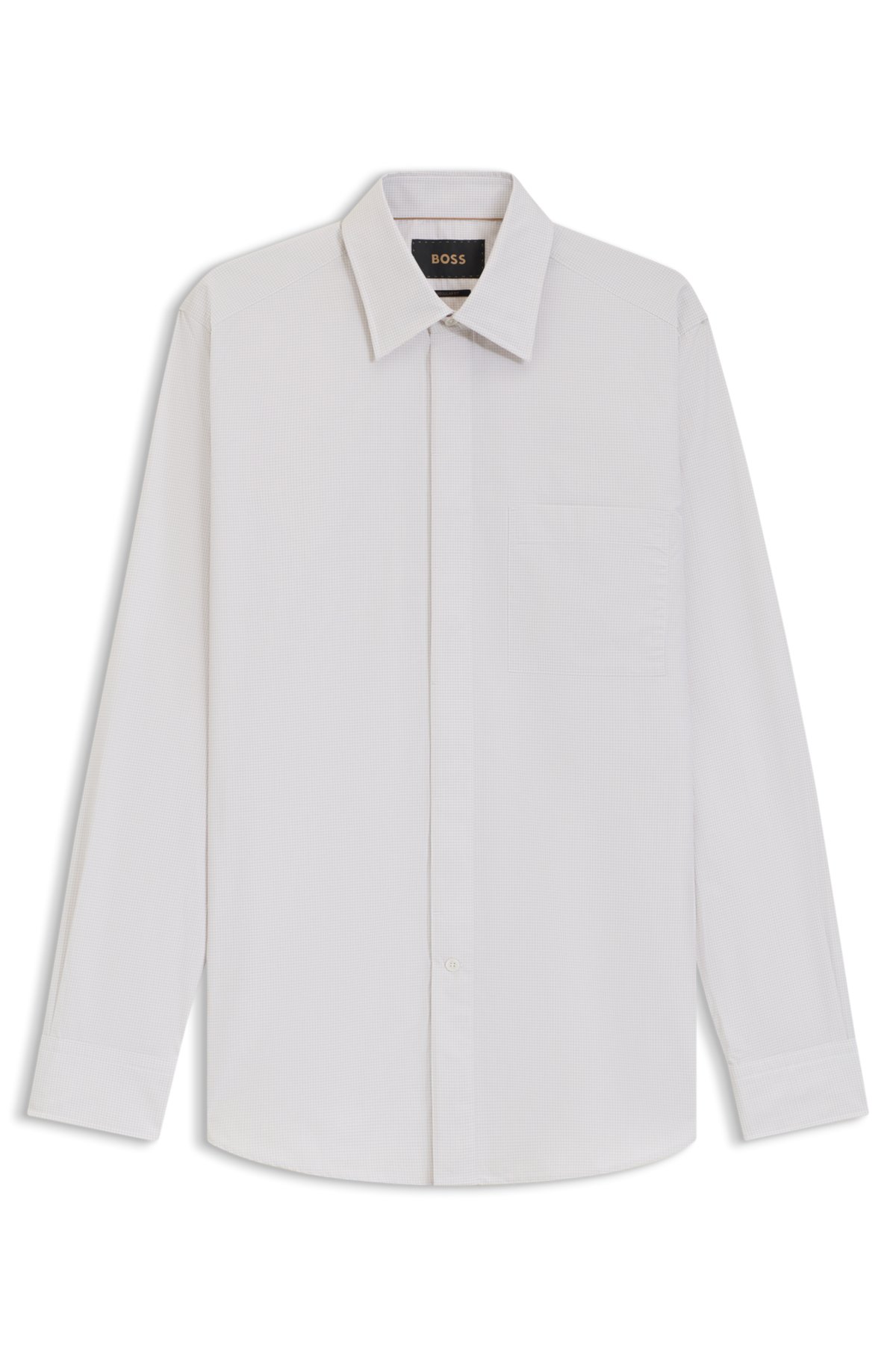 Camisa de corte regular con cuadros en algodón hecho en Italia