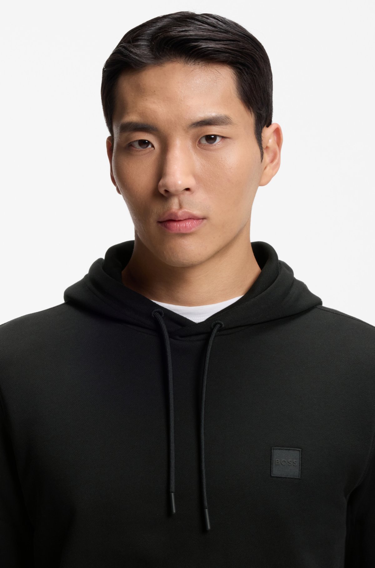 Sudadera con parche de logo en algodón terrycloth