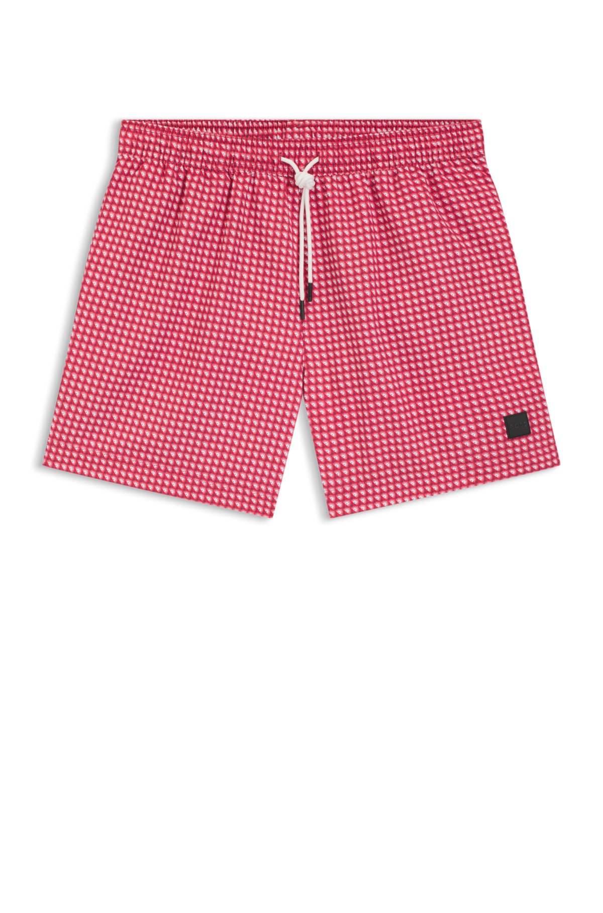 Bermudas de baño con micro estampado y parche con logo