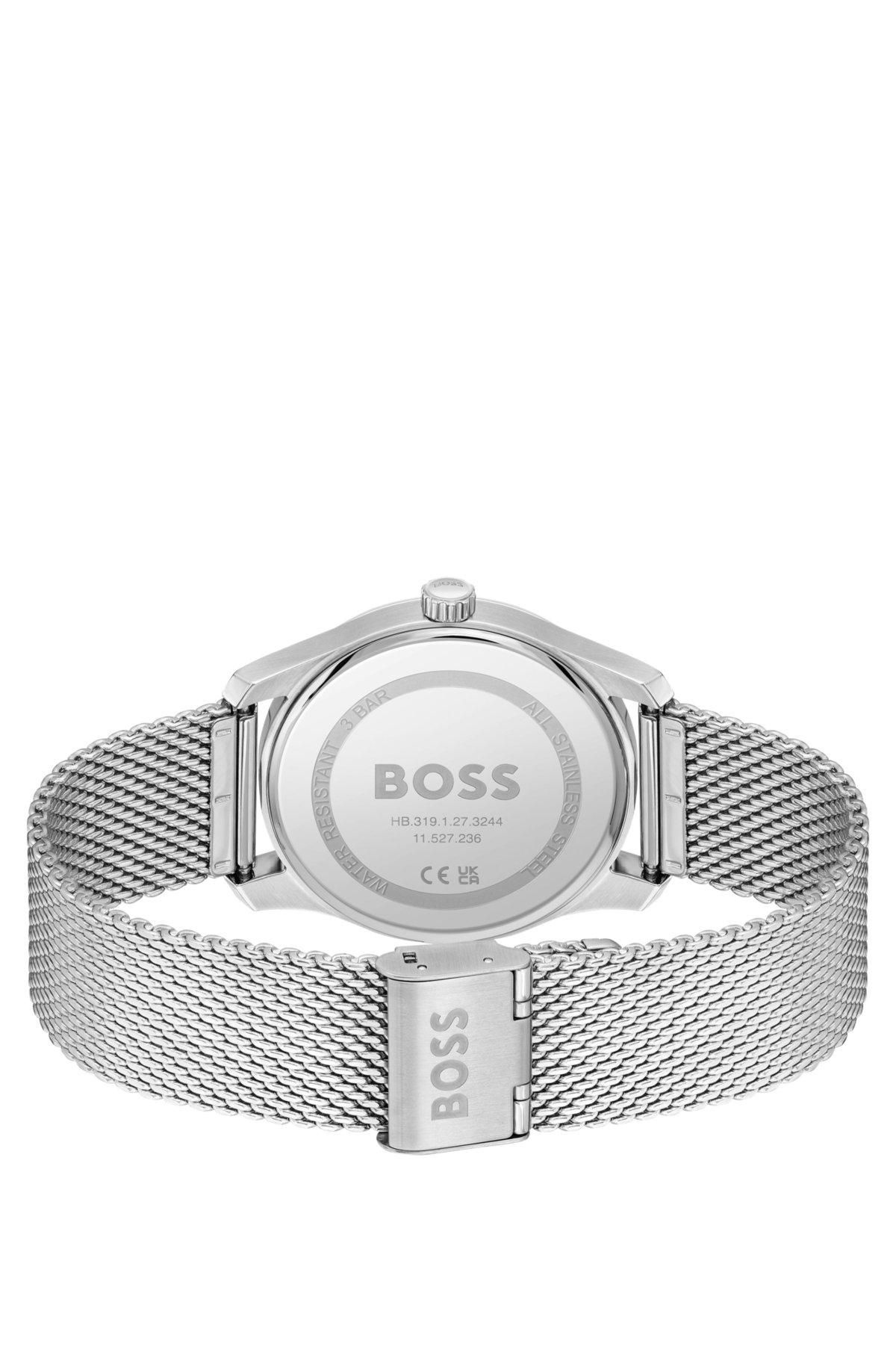 Reloj de pulsera de malla PRINCIPLE con esfera azul estampada