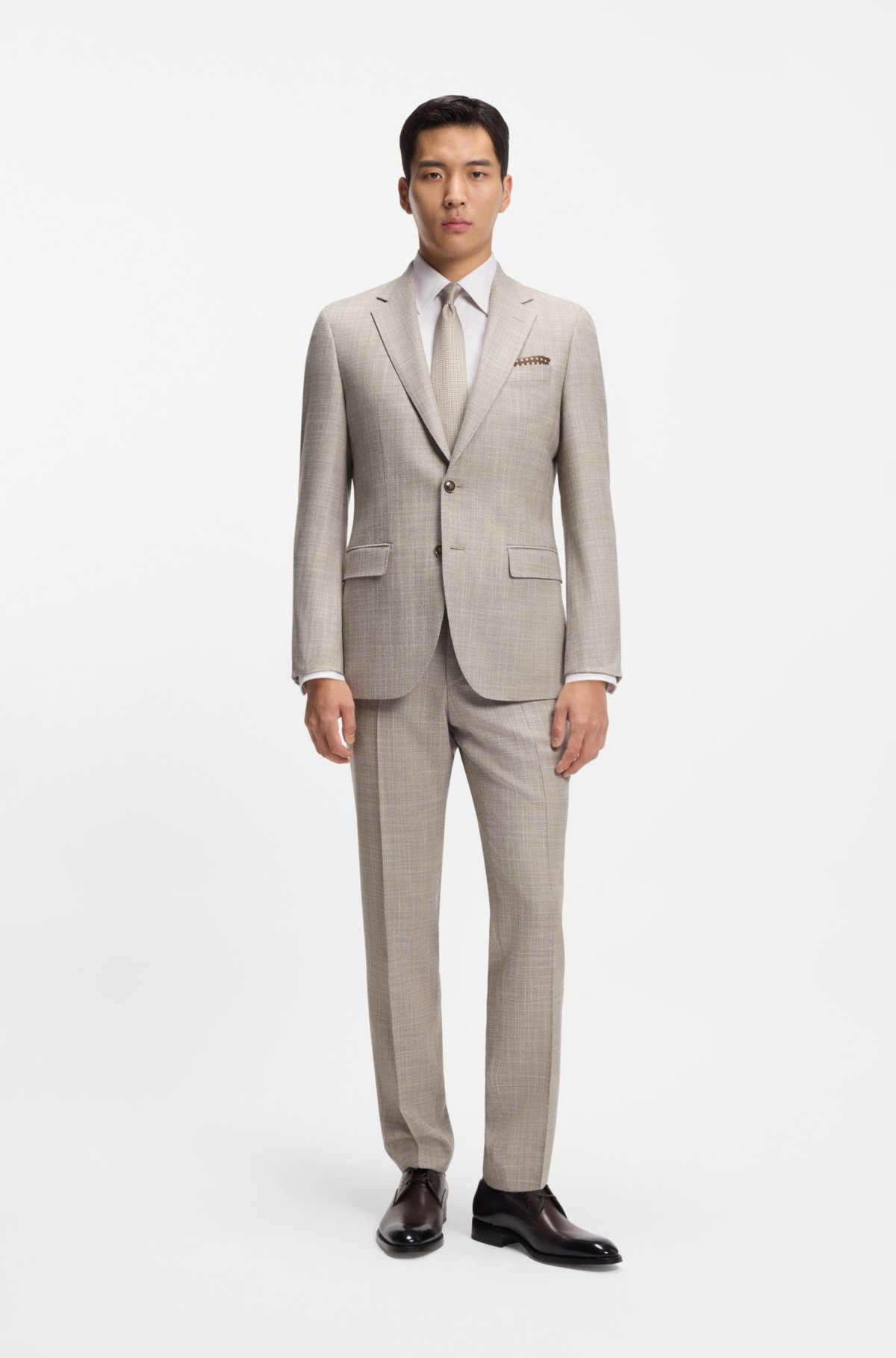 Camisa ajustada de algodón italiano estructurado
