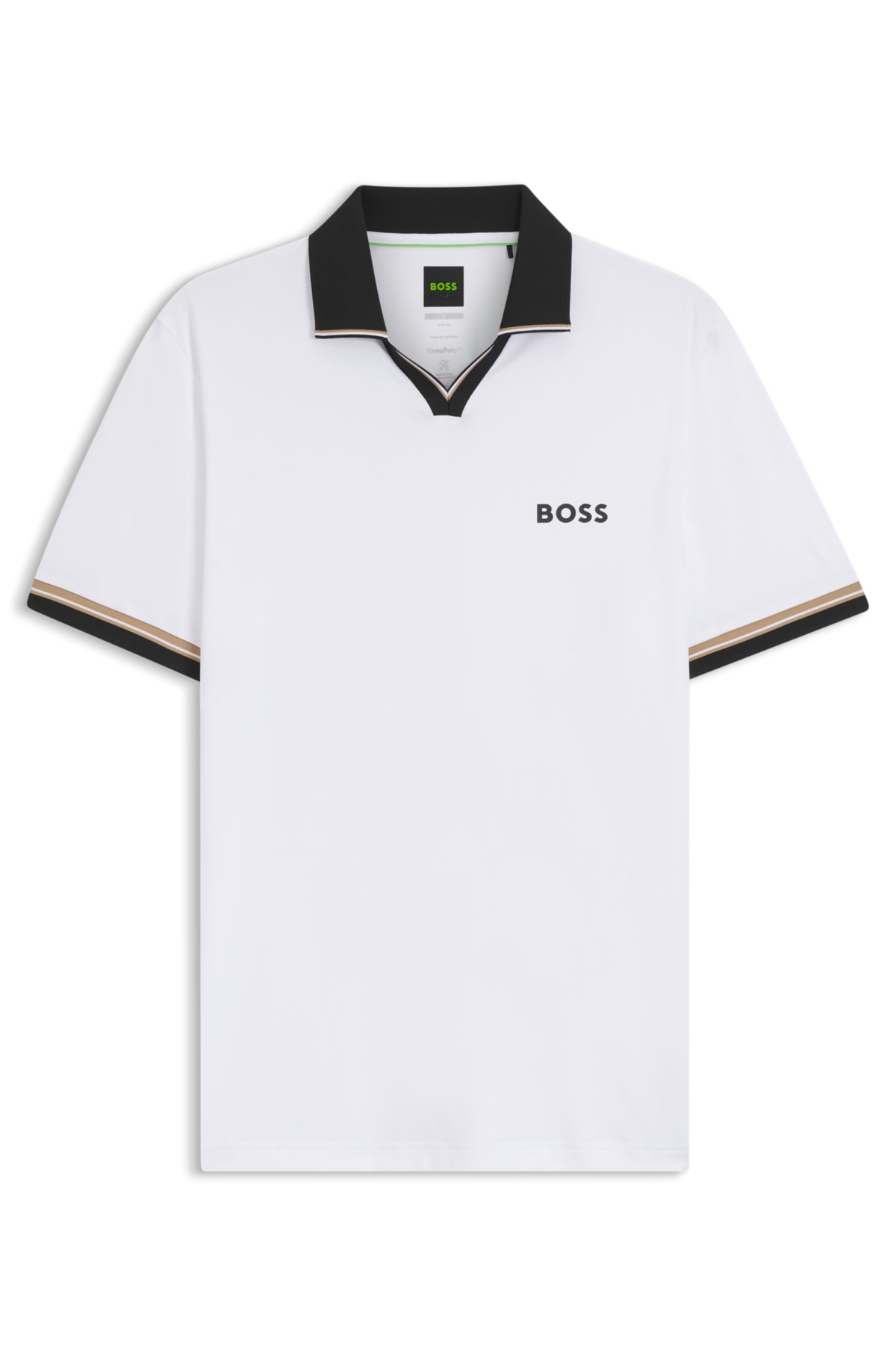 Camiseta polo ajustada con detalles de rayas características