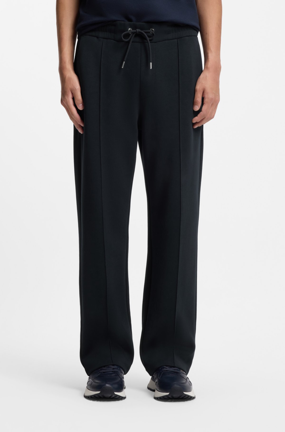 Pantalones de cintura con cordón en corte recto