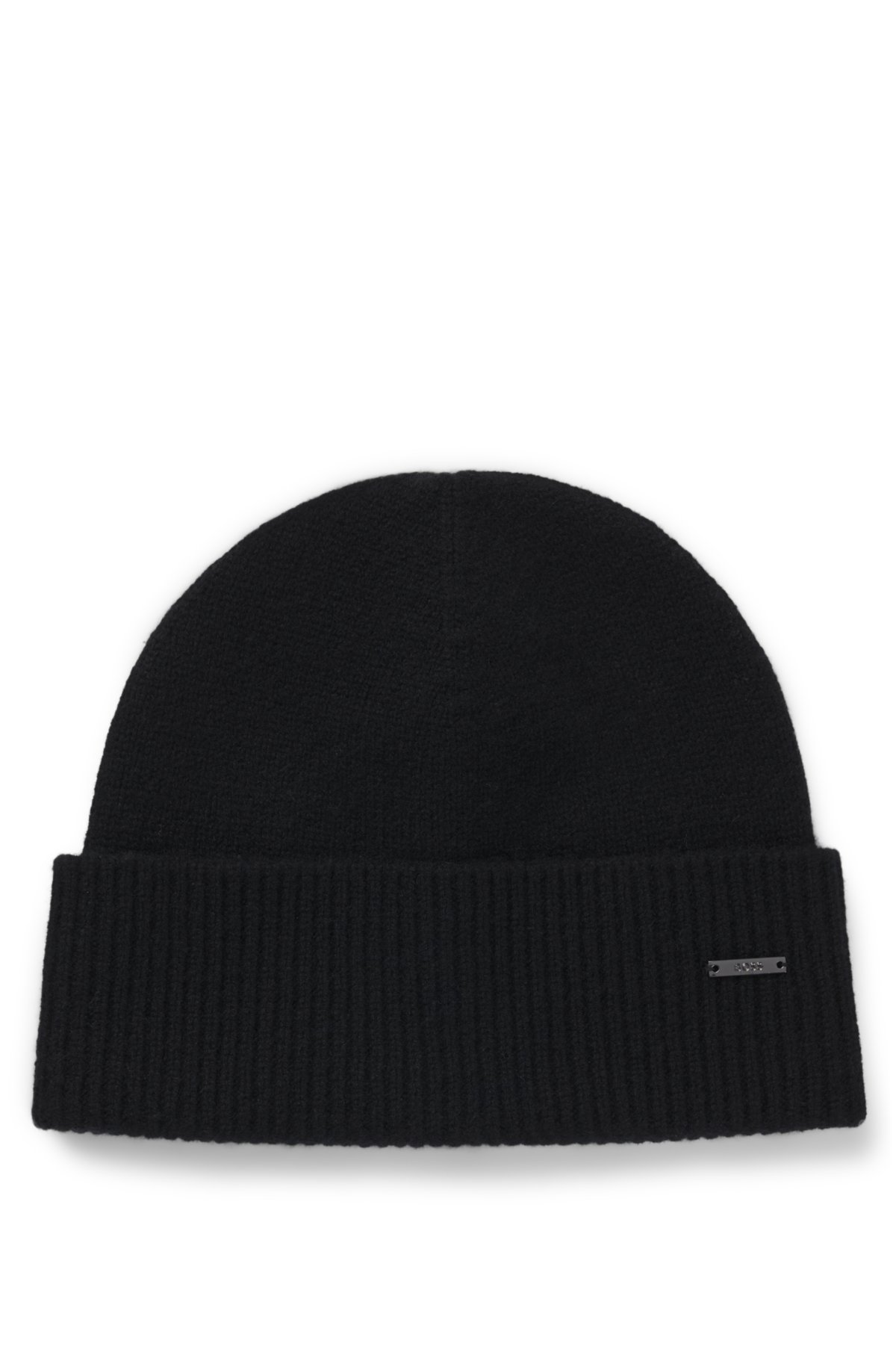Gorro de lana de cabra con placa de logo