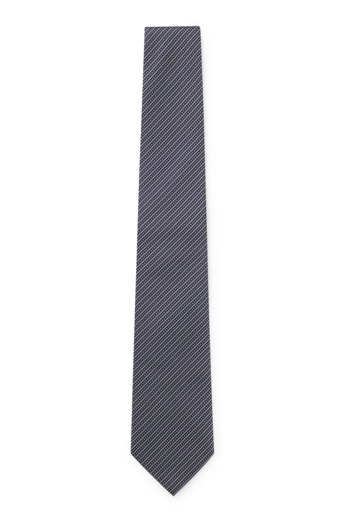 Nudo de rayas diagonales en seda jacquard italiana