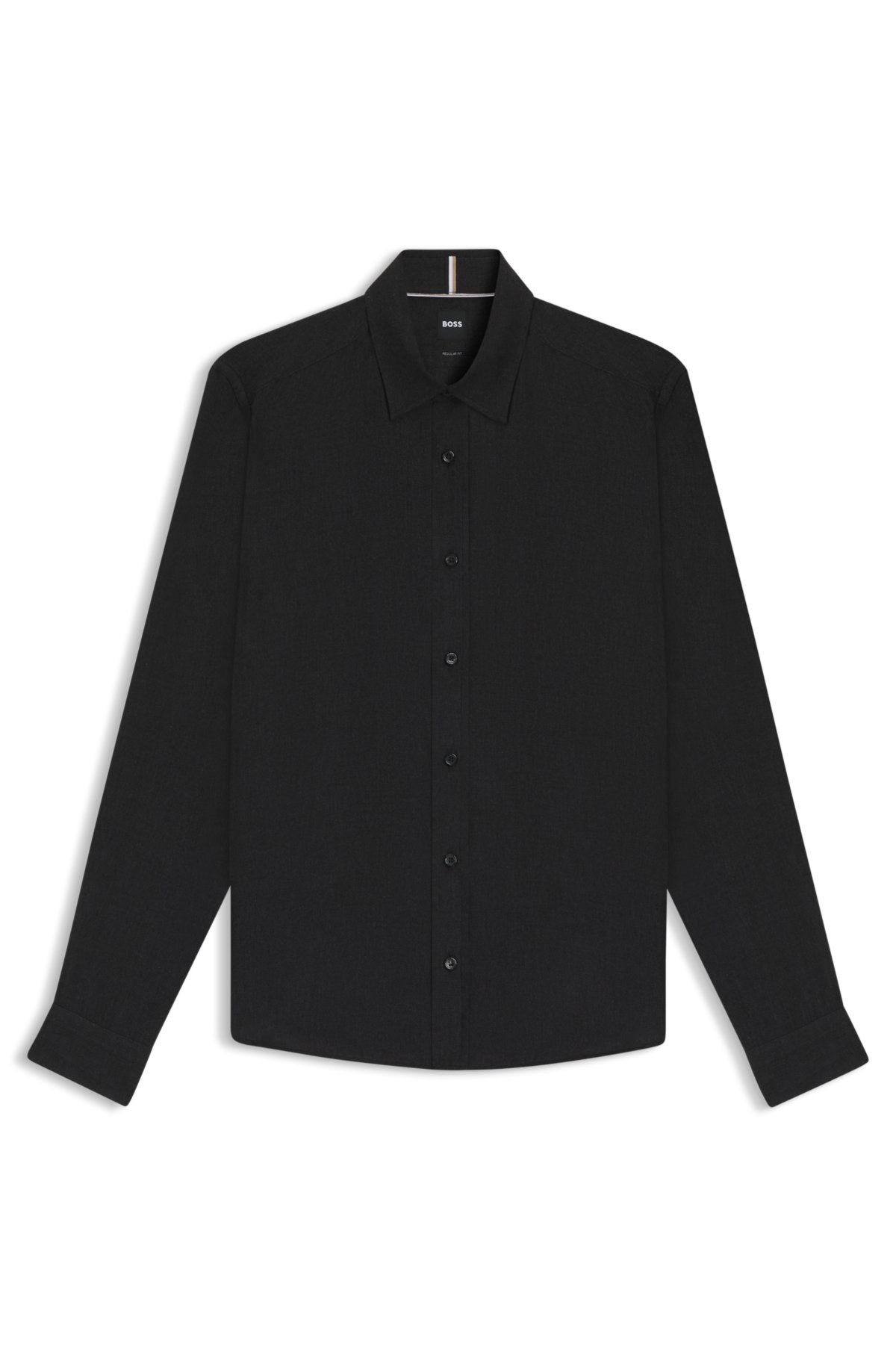Camisa de corte regular en franela de mezcla de algodón