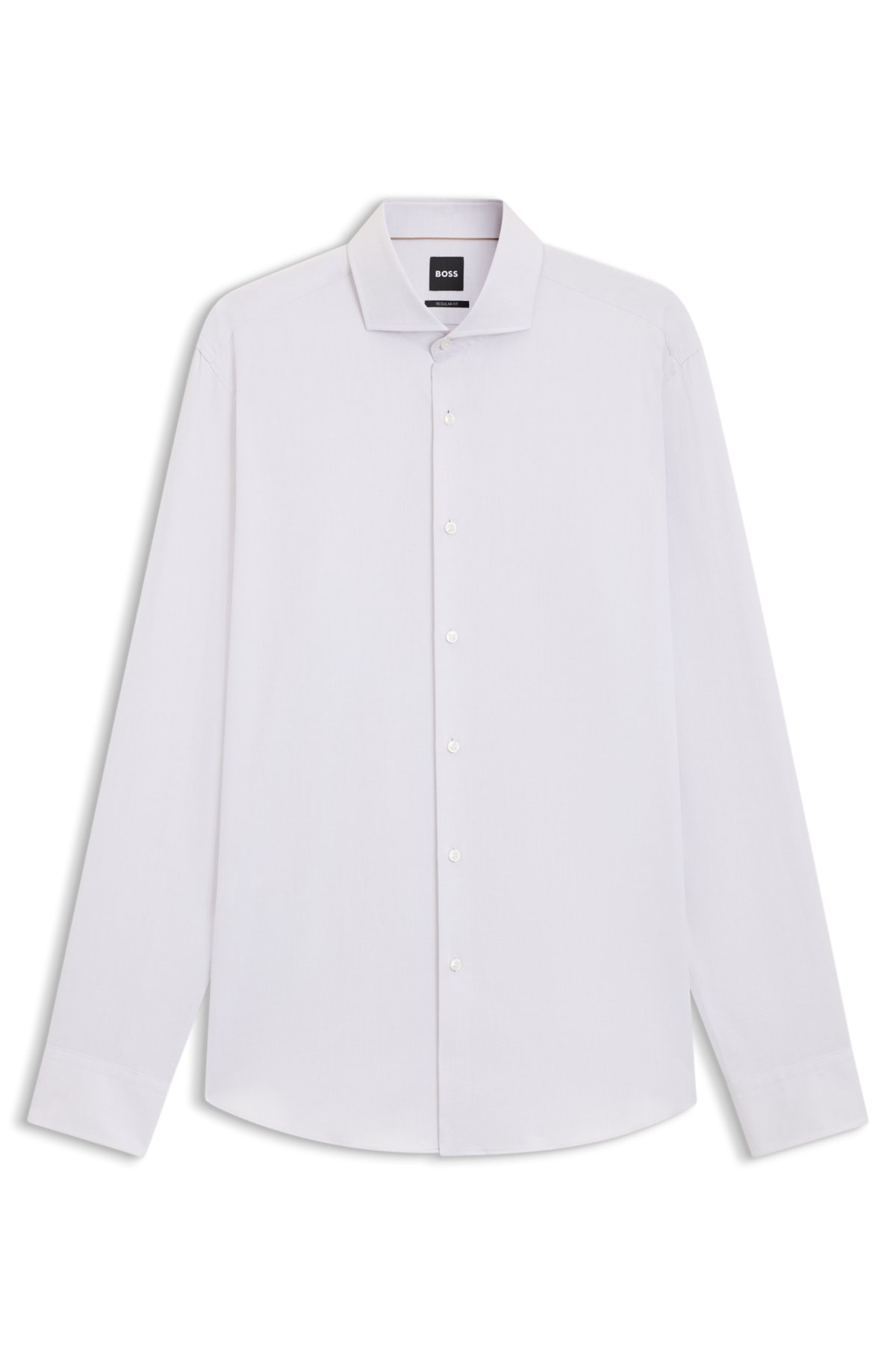 Camisa de corte regular en algodón italiano estructurado