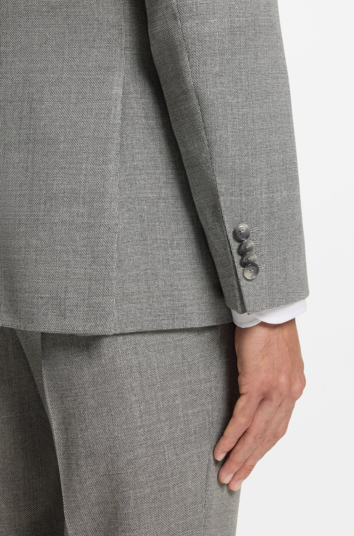 Chaqueta ajustada con estampado en lana elástica