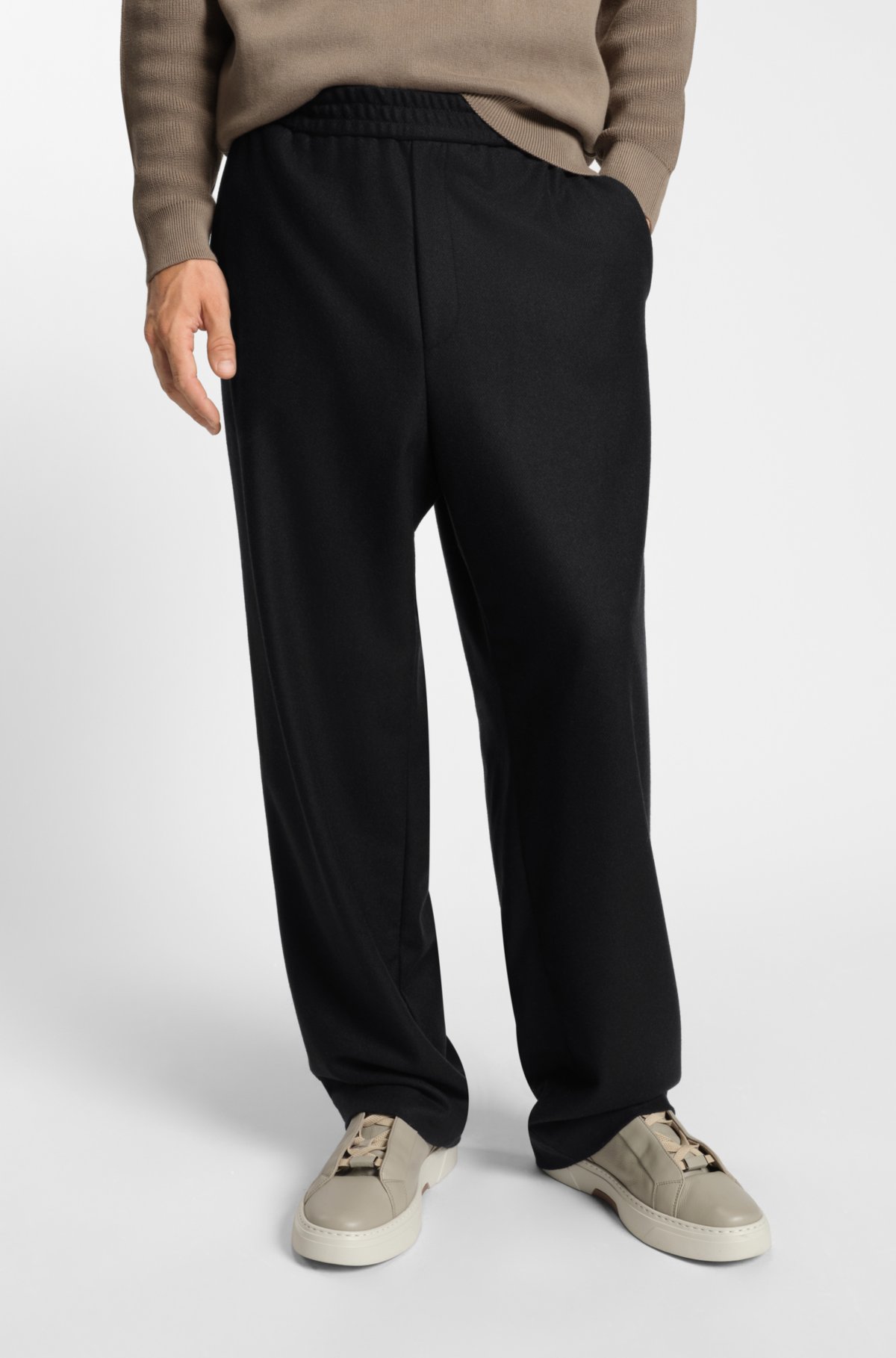 Pantalones entubados en mezcla de lana