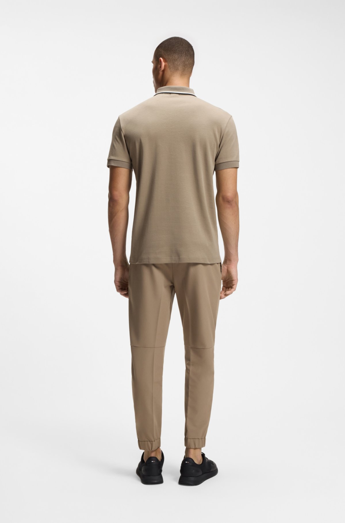 Camiseta polo ajustada Paddy en algodón interlock