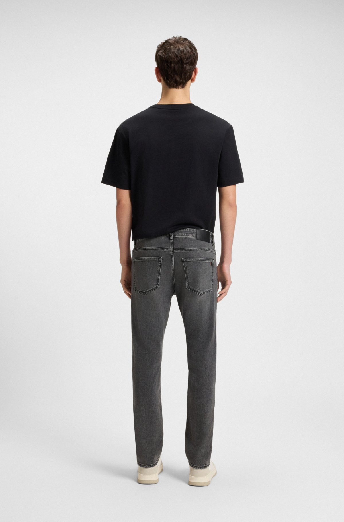 Pantalones vaqueros grises delaware de corte ajustado en denim con elasticidad