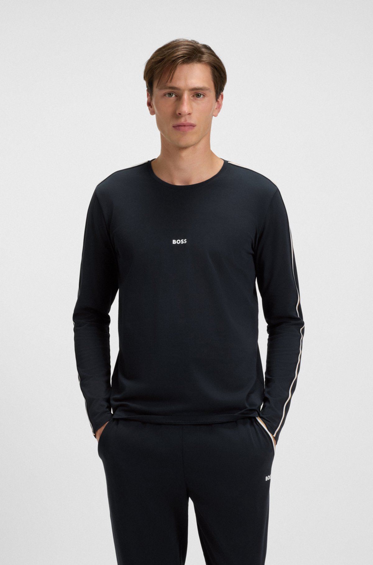 Camisón de algodón elástico con corte recto