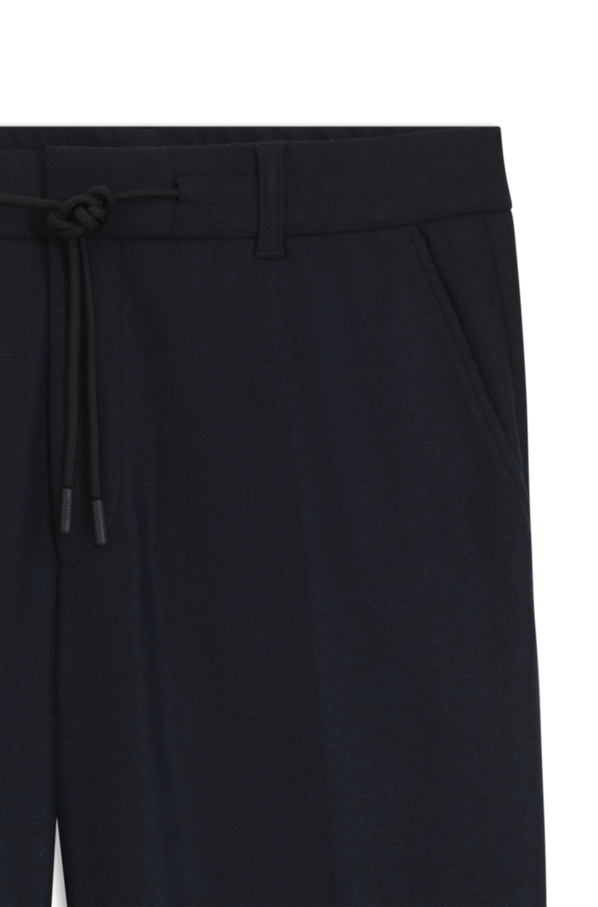 Pantalones de corte entallado y pernera estrecha en franela elástica