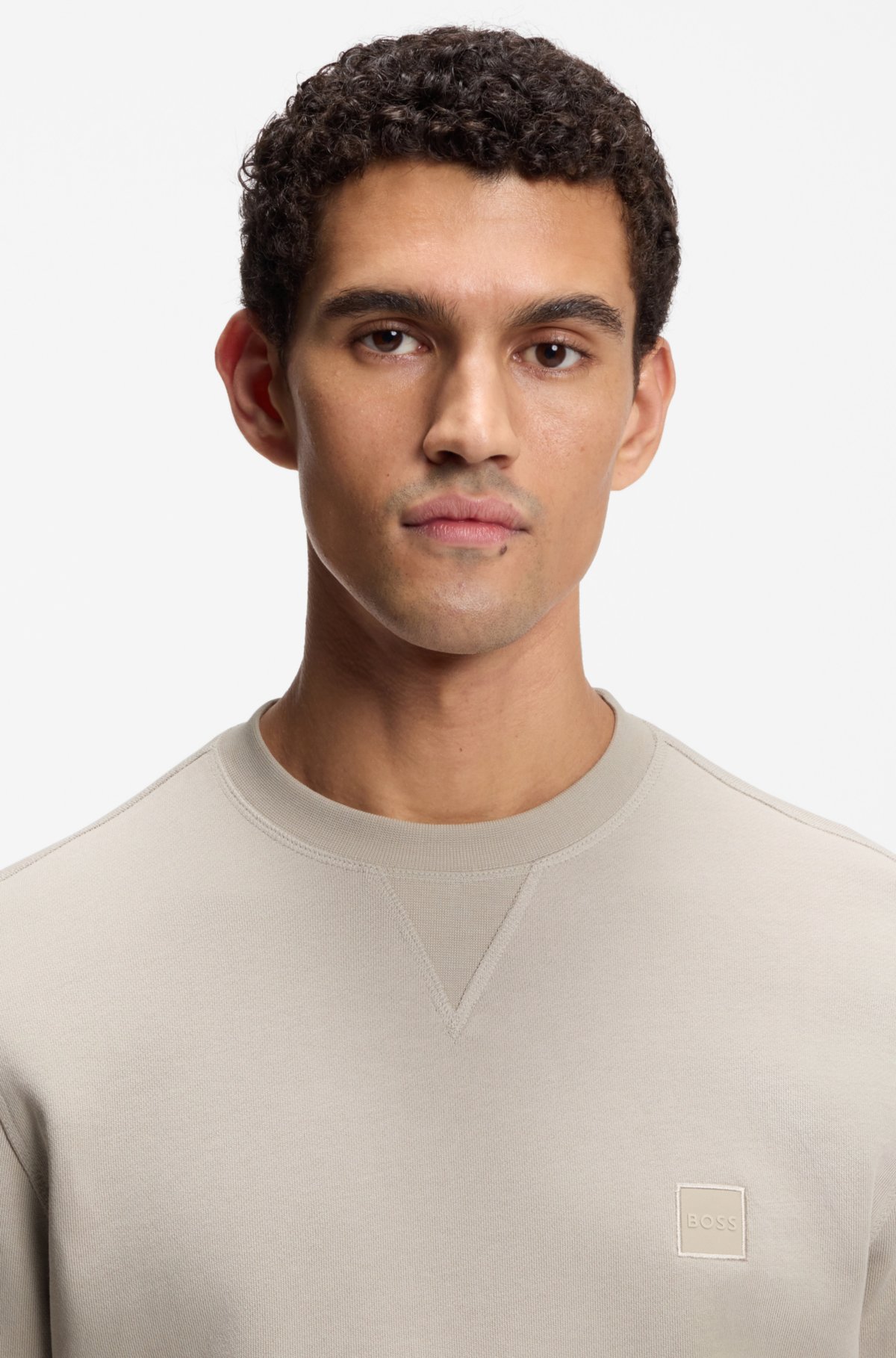 Sudadera con parche de logo en terciopelo de algodón