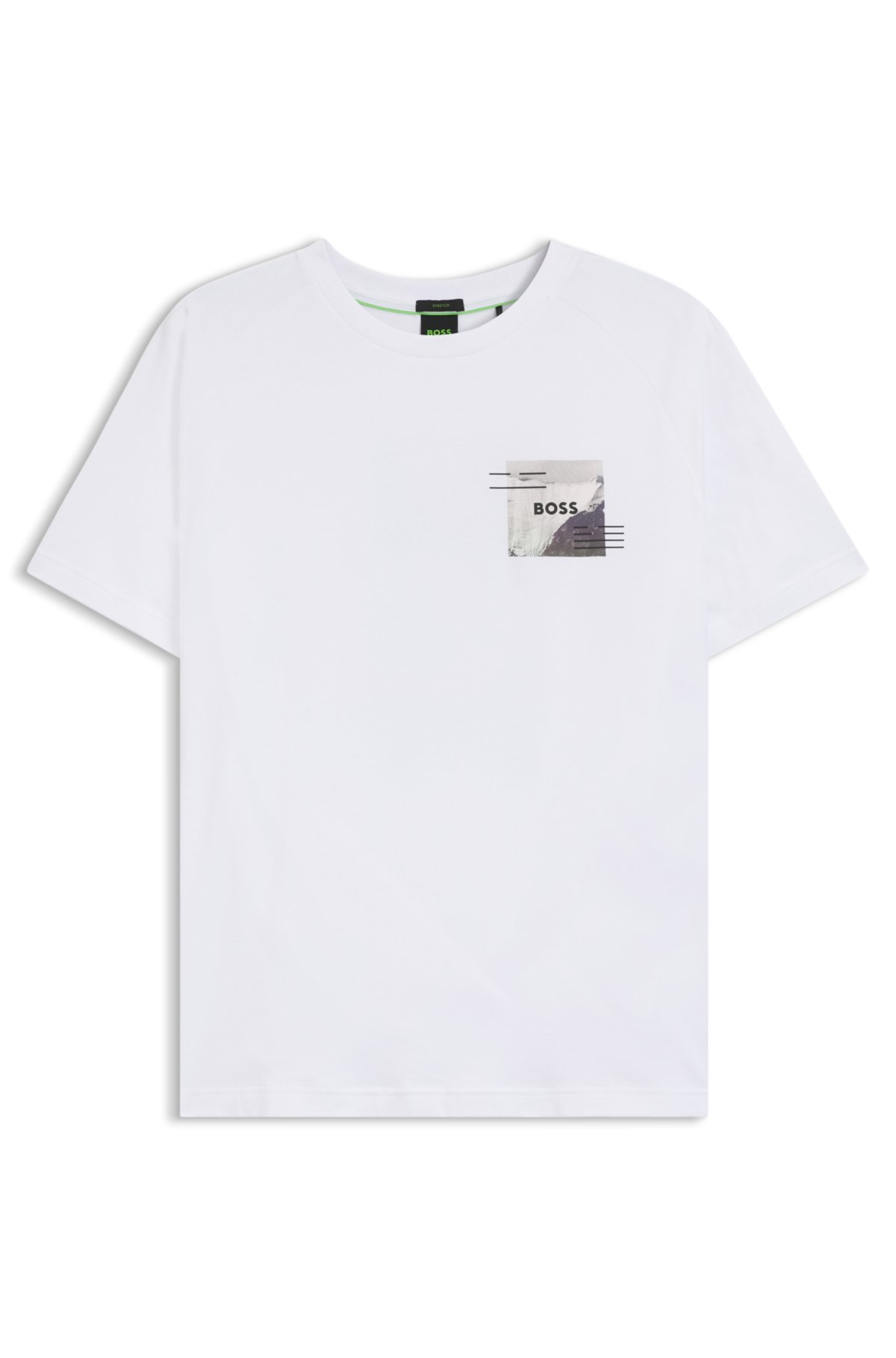 Camiseta de mezcla de algodón con detalles reflectantes decorativos