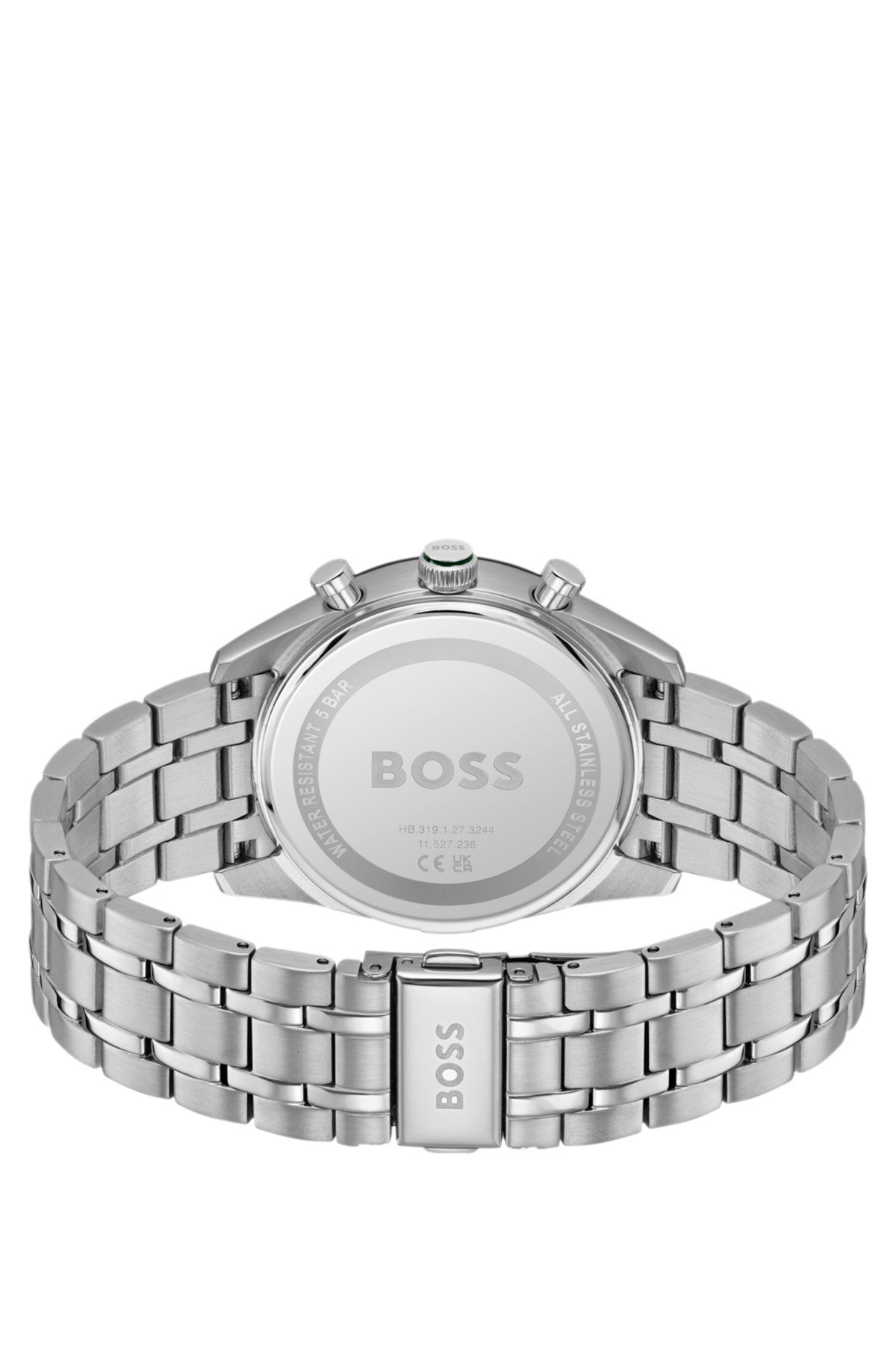 Reloj de esfera verde con pulsera efecto dorado