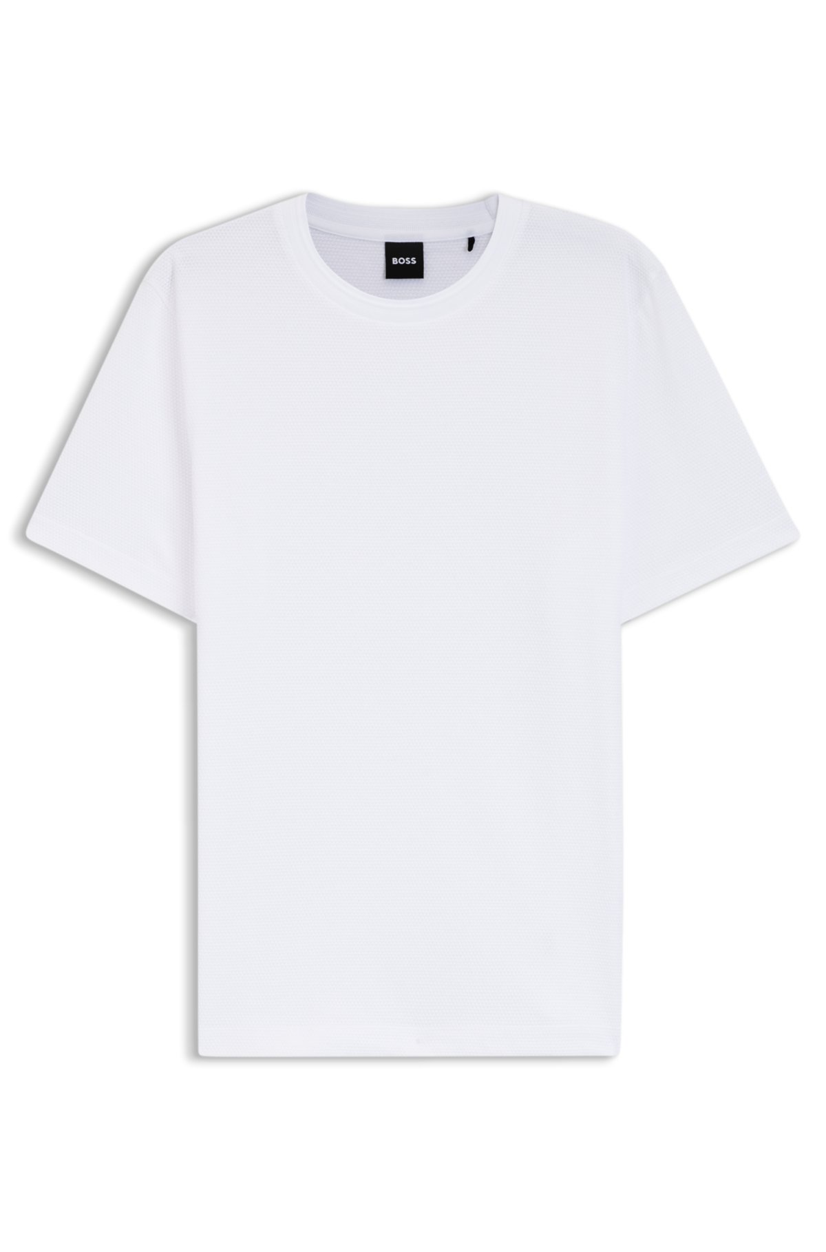 Camiseta de estructura bubble-jacquard en mezcla de algodón