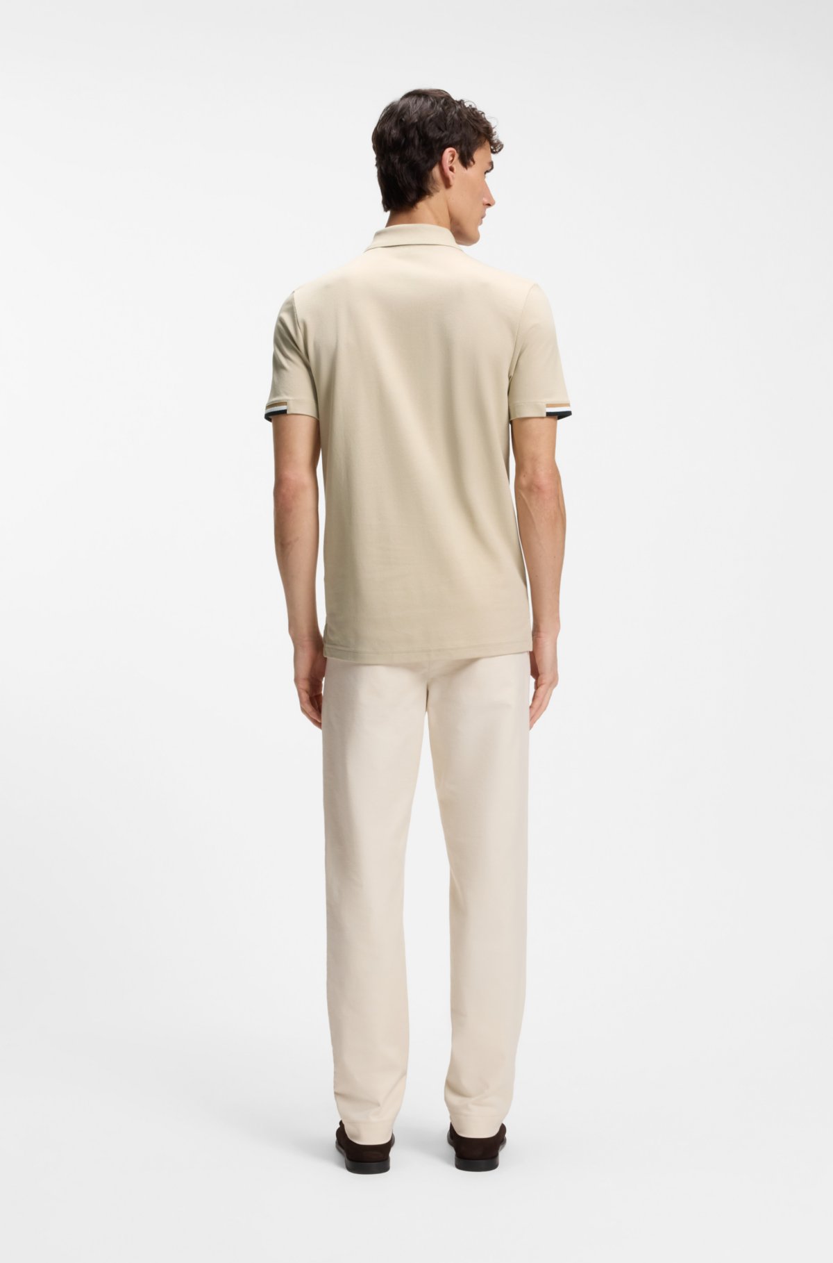 Camiseta de polo con logotipo en caucho de algodón mercerizado