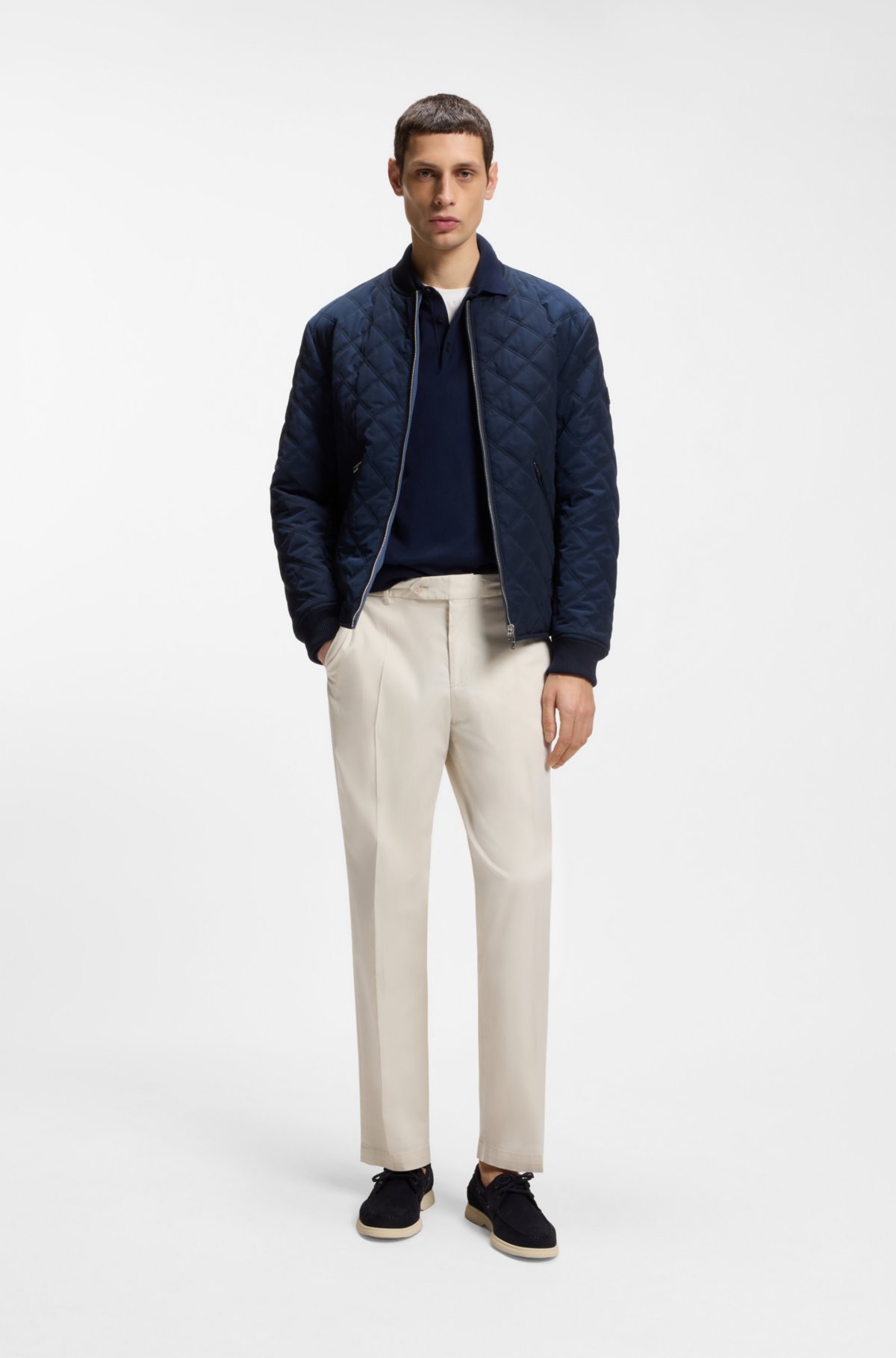 Pantalones de corte entallado lavables en tejido elástico