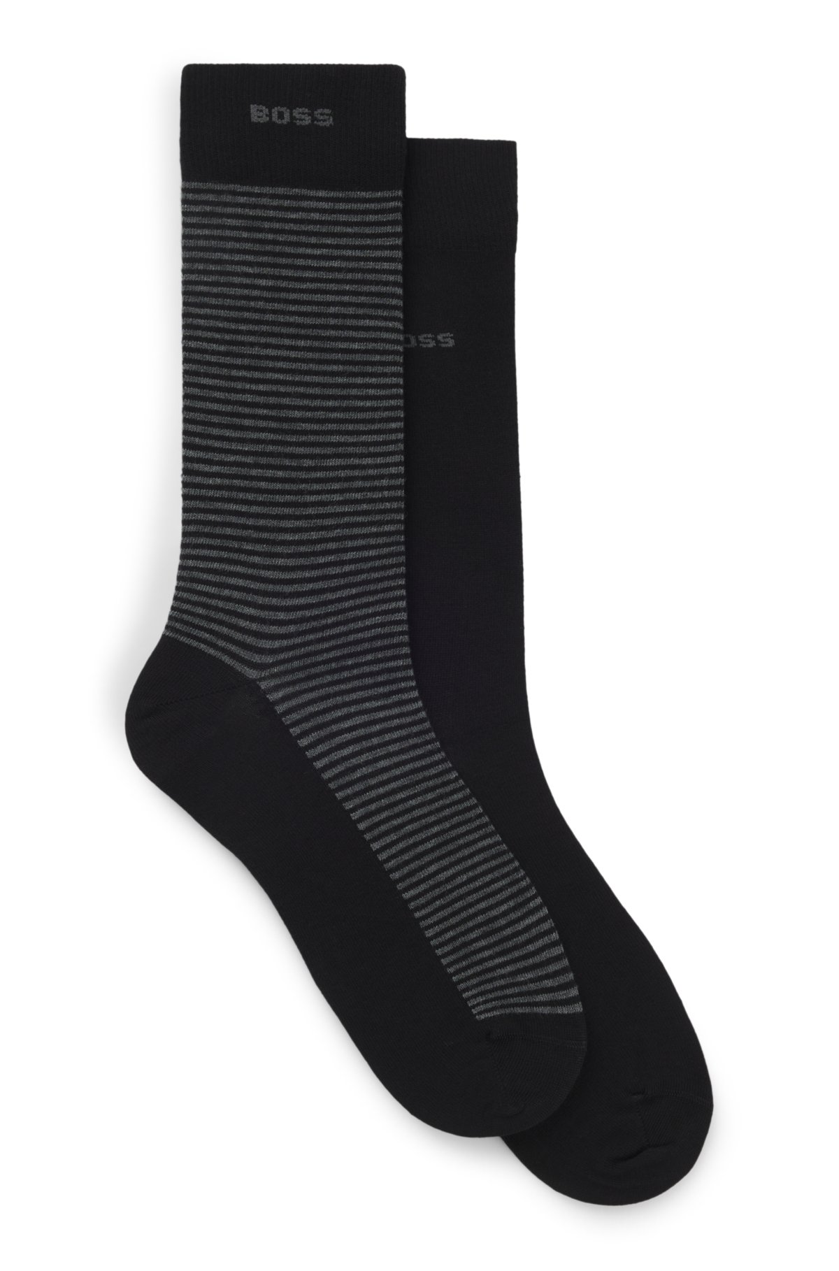 Juego de dos calcetines con detalles de logotipo en longitud regular