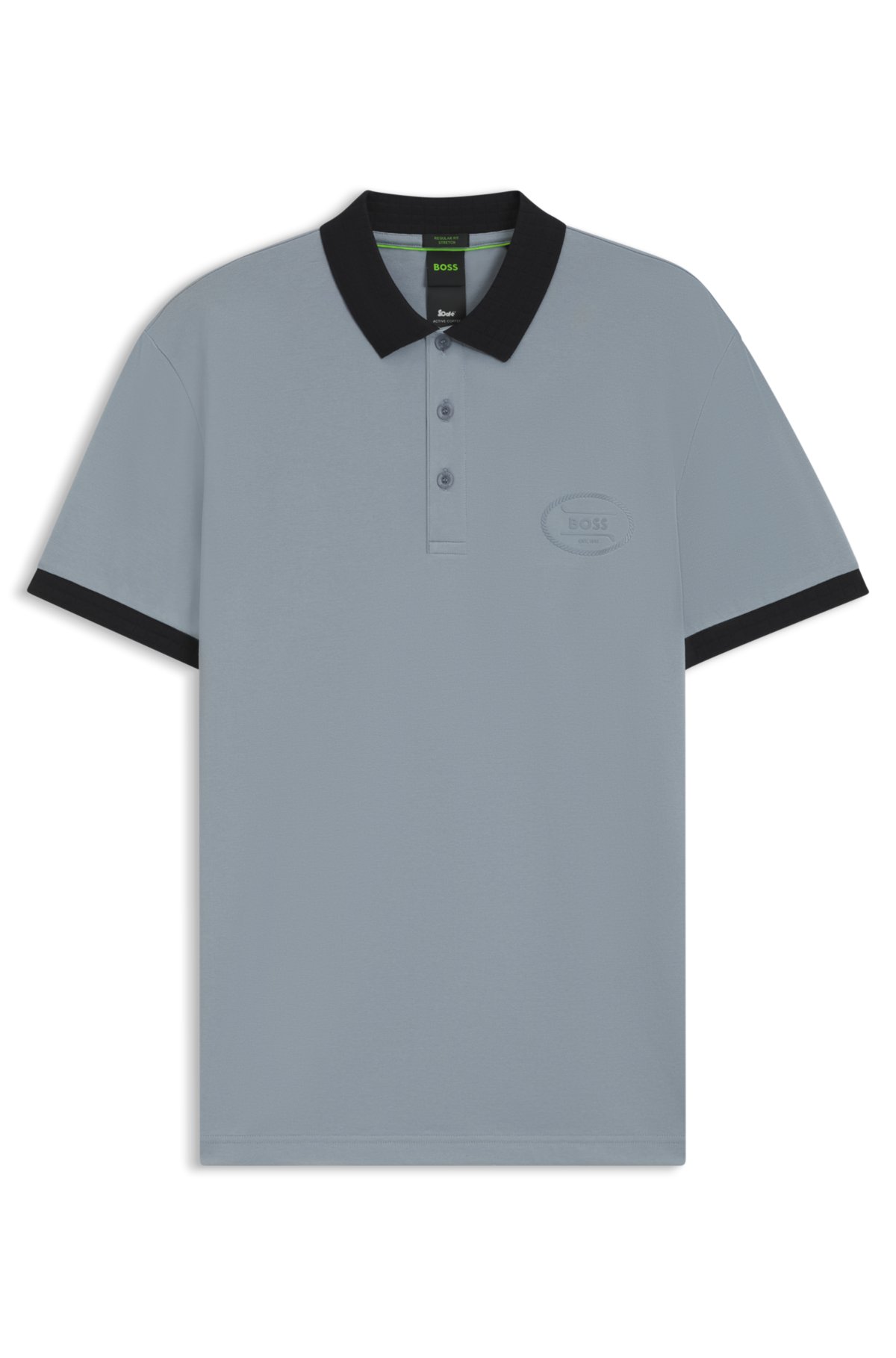 Camiseta polo elástica de mezcla de algodón