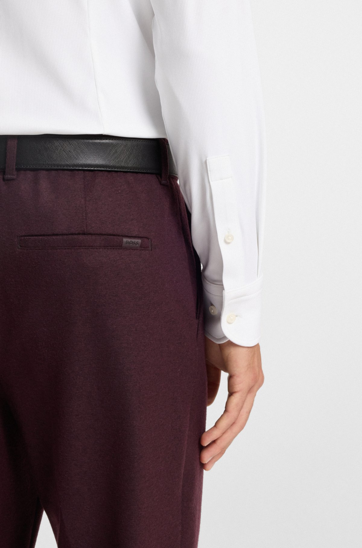 Camisa ajustada en flanela elastizada