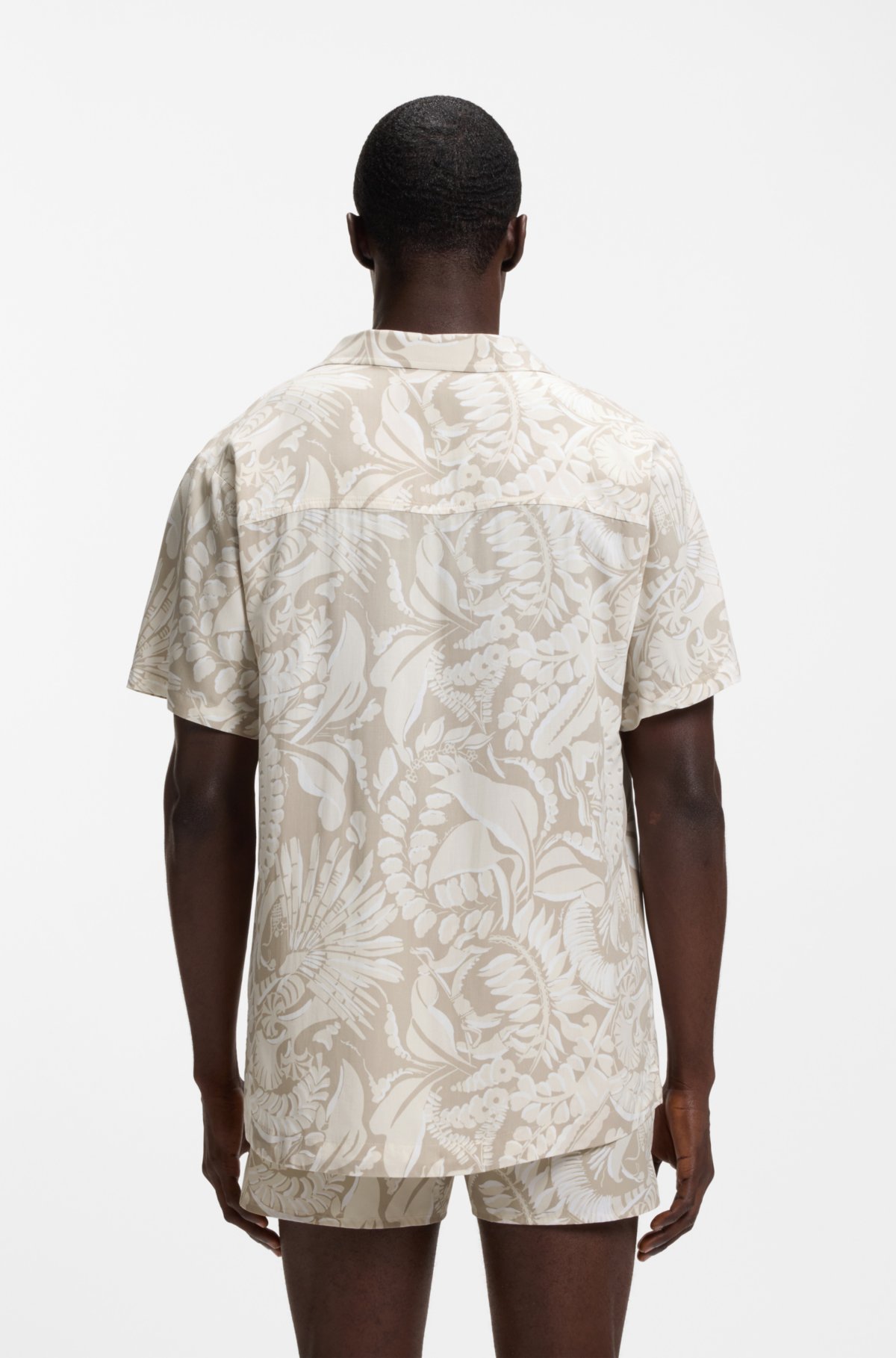 Camisa de corte recto con estampado integral
