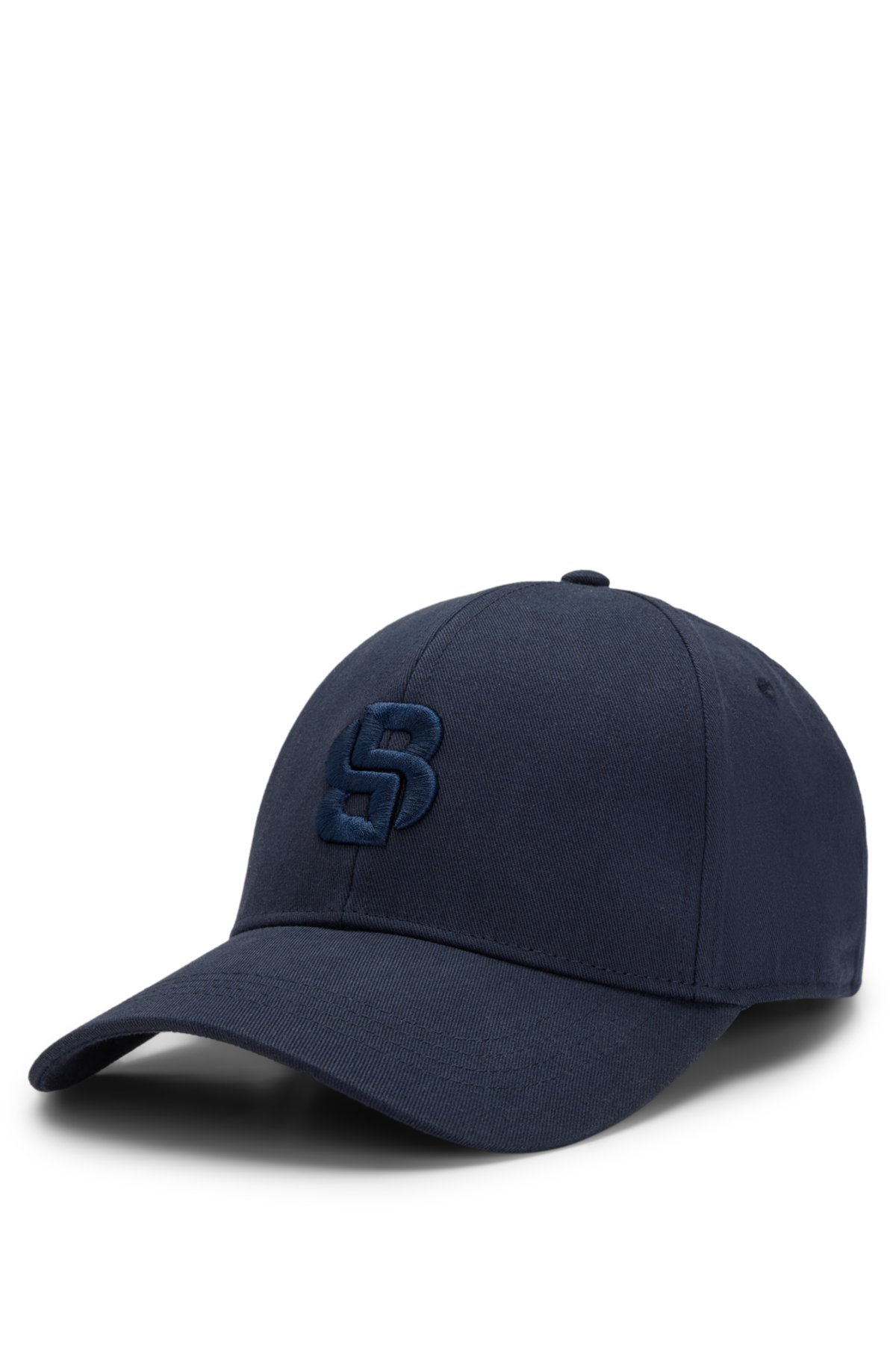Visera de tela twill de algodón con monograma bordado Double B