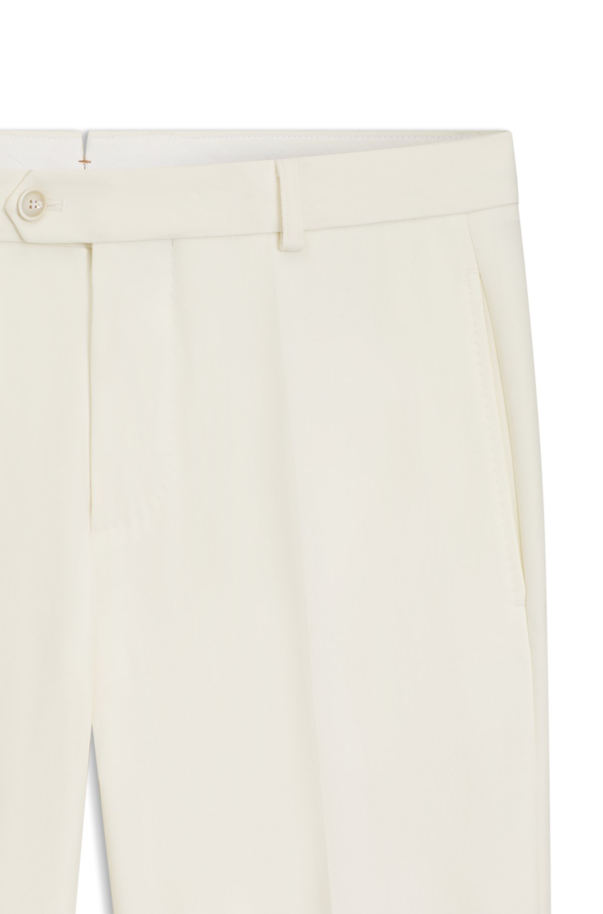 Pantalones entubados de lana virgen y algodón