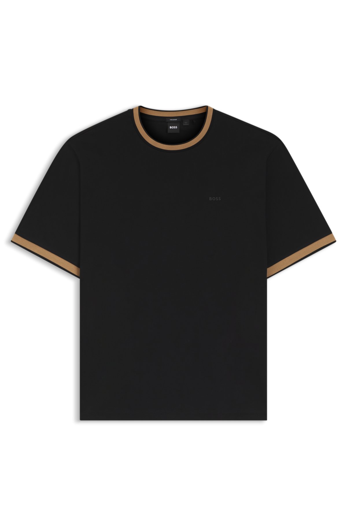 Camiseta con ribete de Stripe en algodón mercerizado