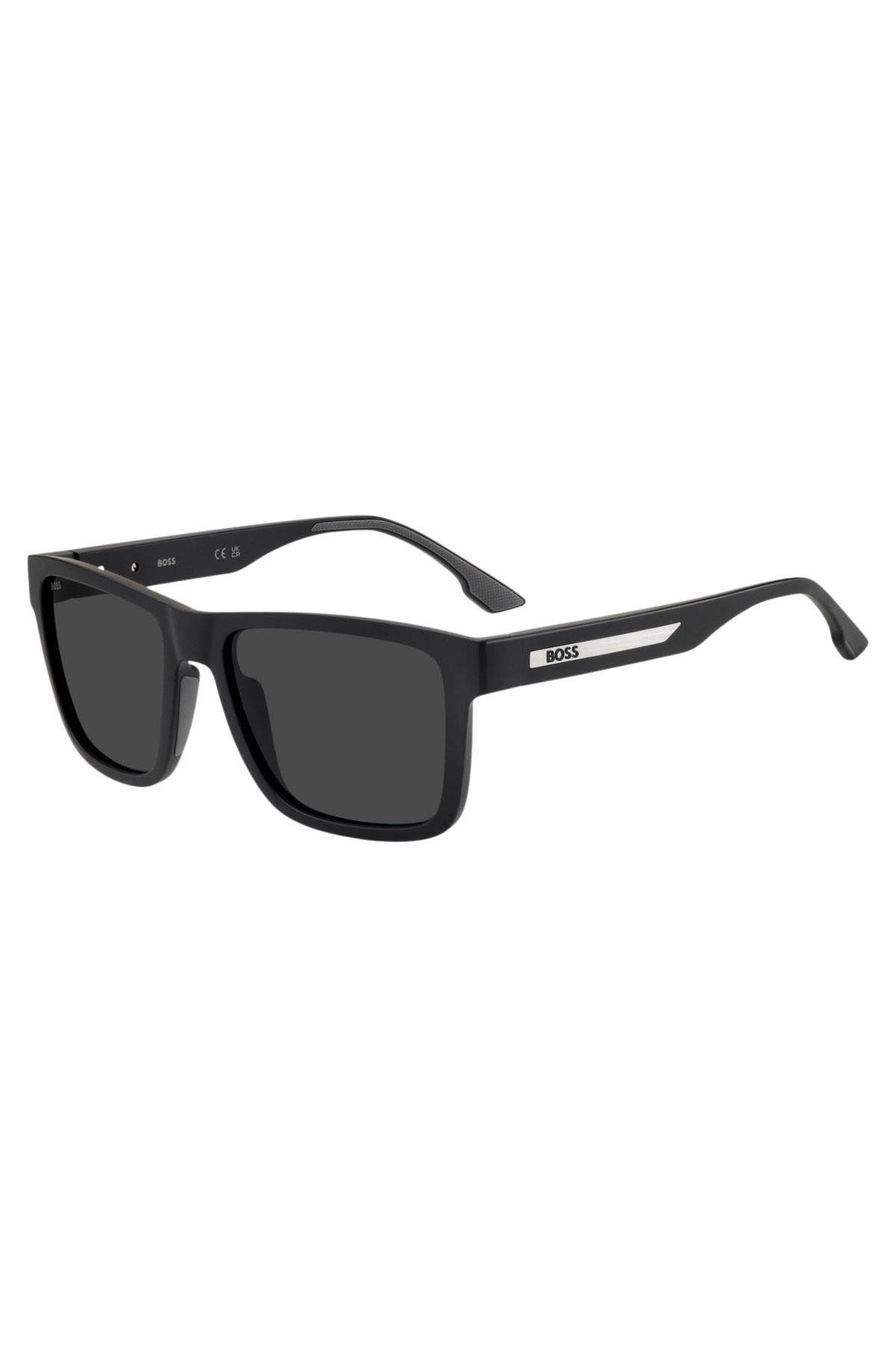 Gafas de sol mate negro con inserto de logotipo