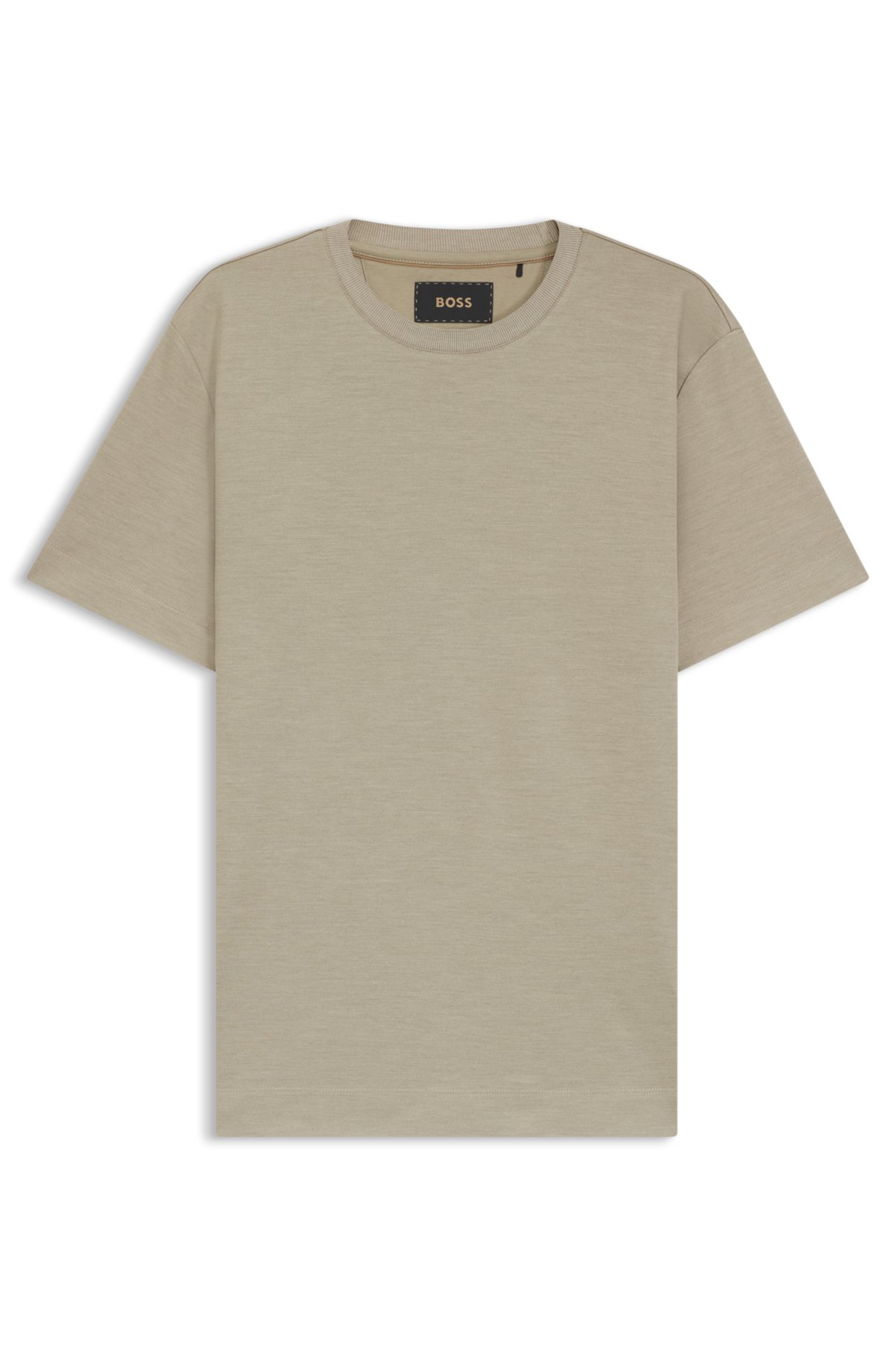 Camiseta de corte regular en algodón mercerizado y seda