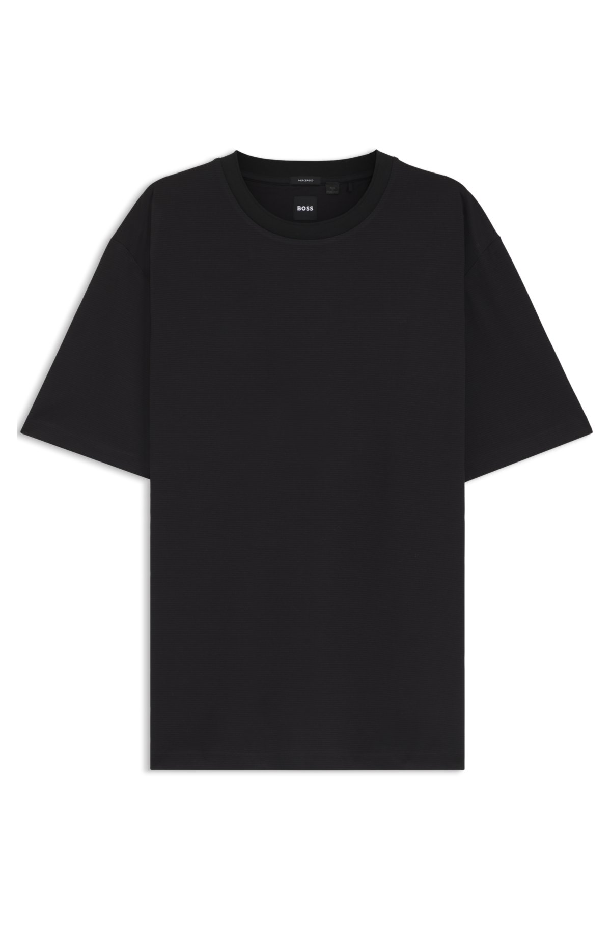 Camiseta de corte regular en algodón mercerizado con microestampado