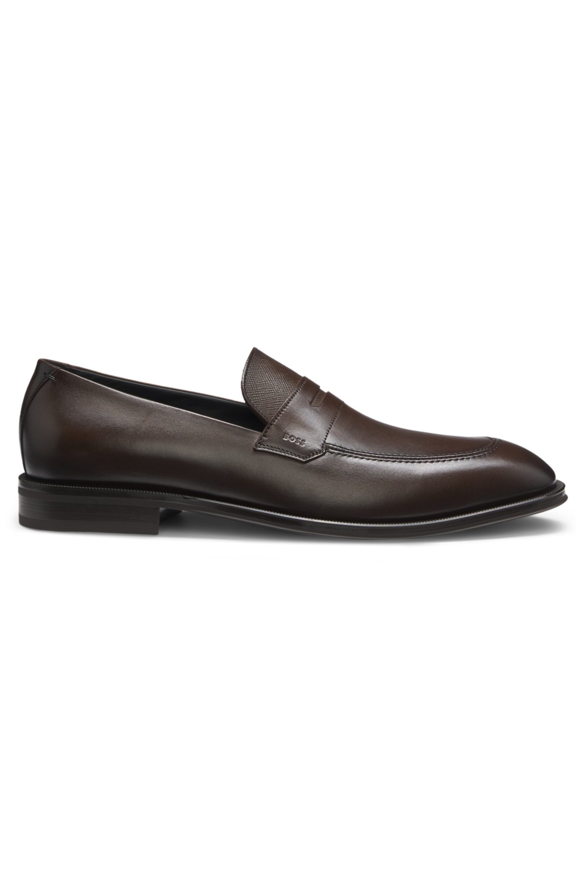 Mocasines de cuero con lengüeta texturizada