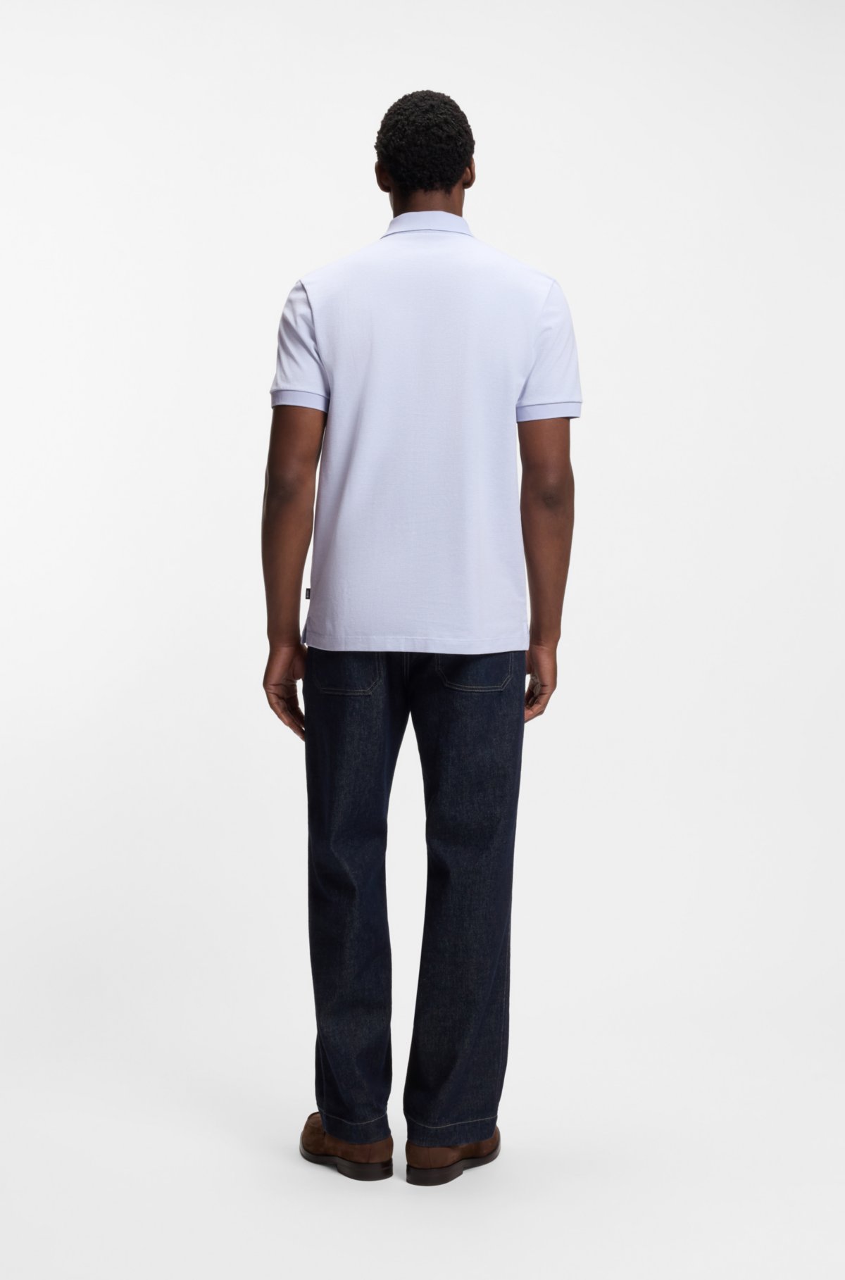 Camiseta de polo con estructura de burbujas en algodón