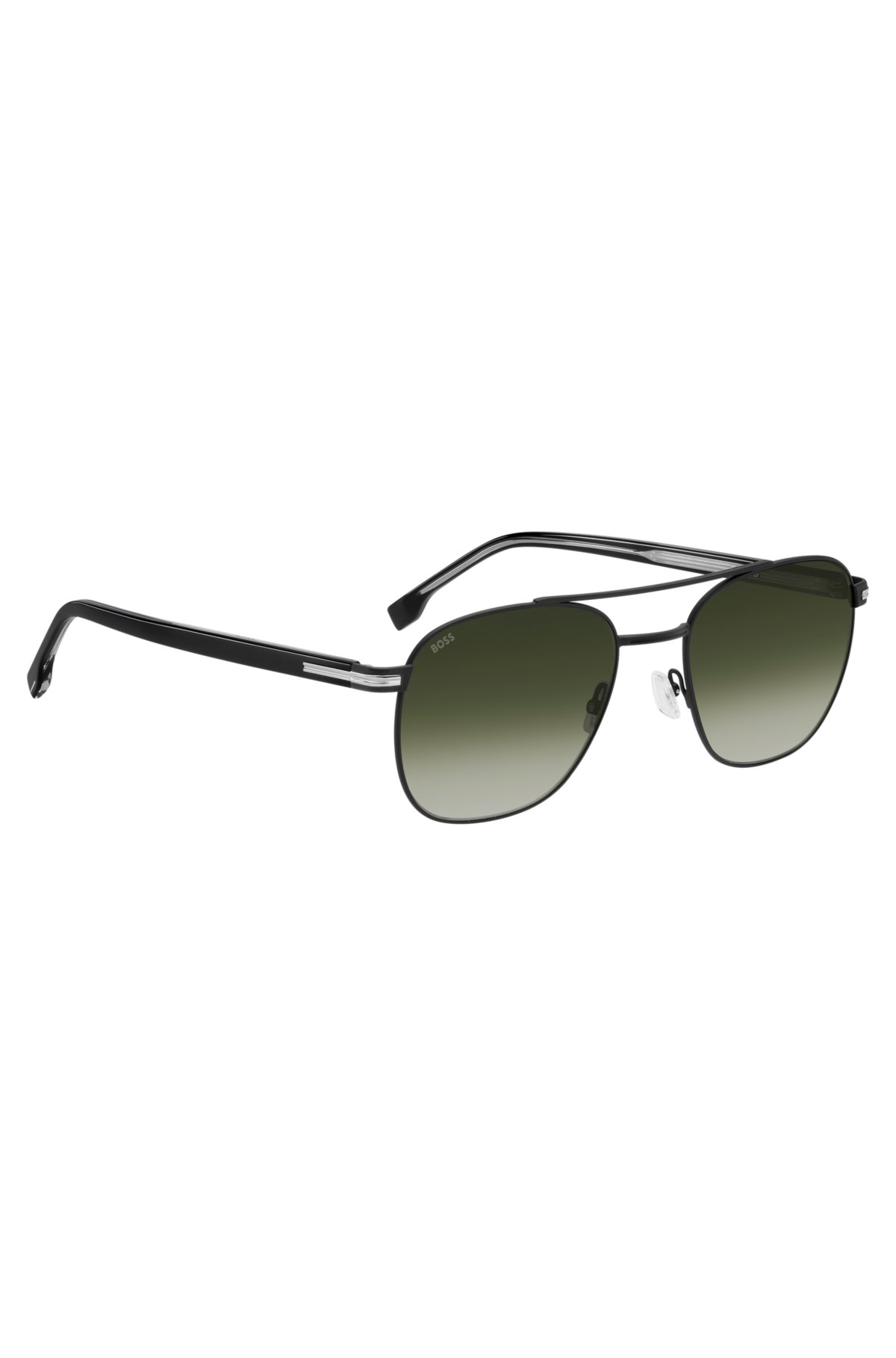 Gafas de sol con puente doble en acero negro