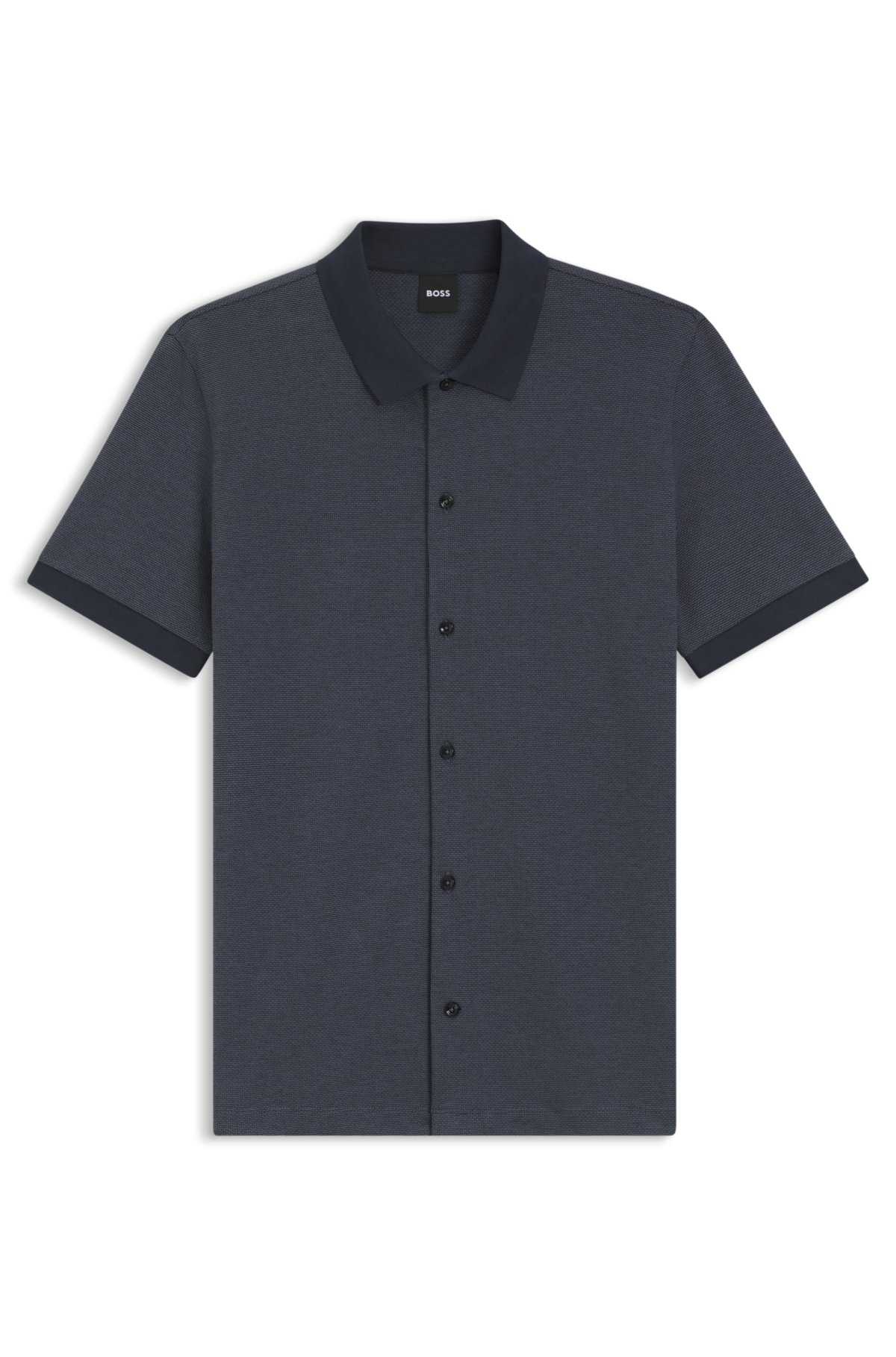 Camisa de corte regular en algodón con estructura de burbujas