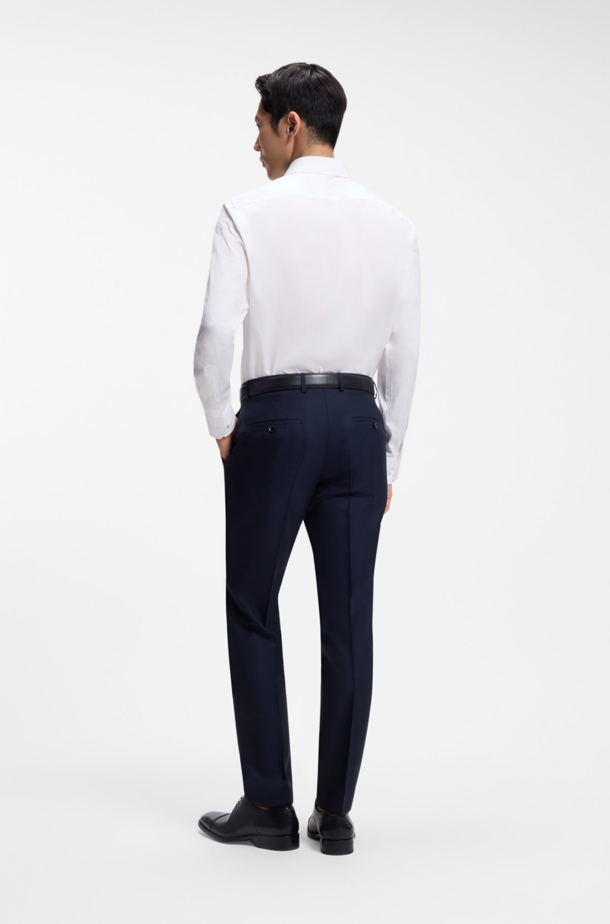 Camisa de corte regular en algodón y seda fabricados en Italia