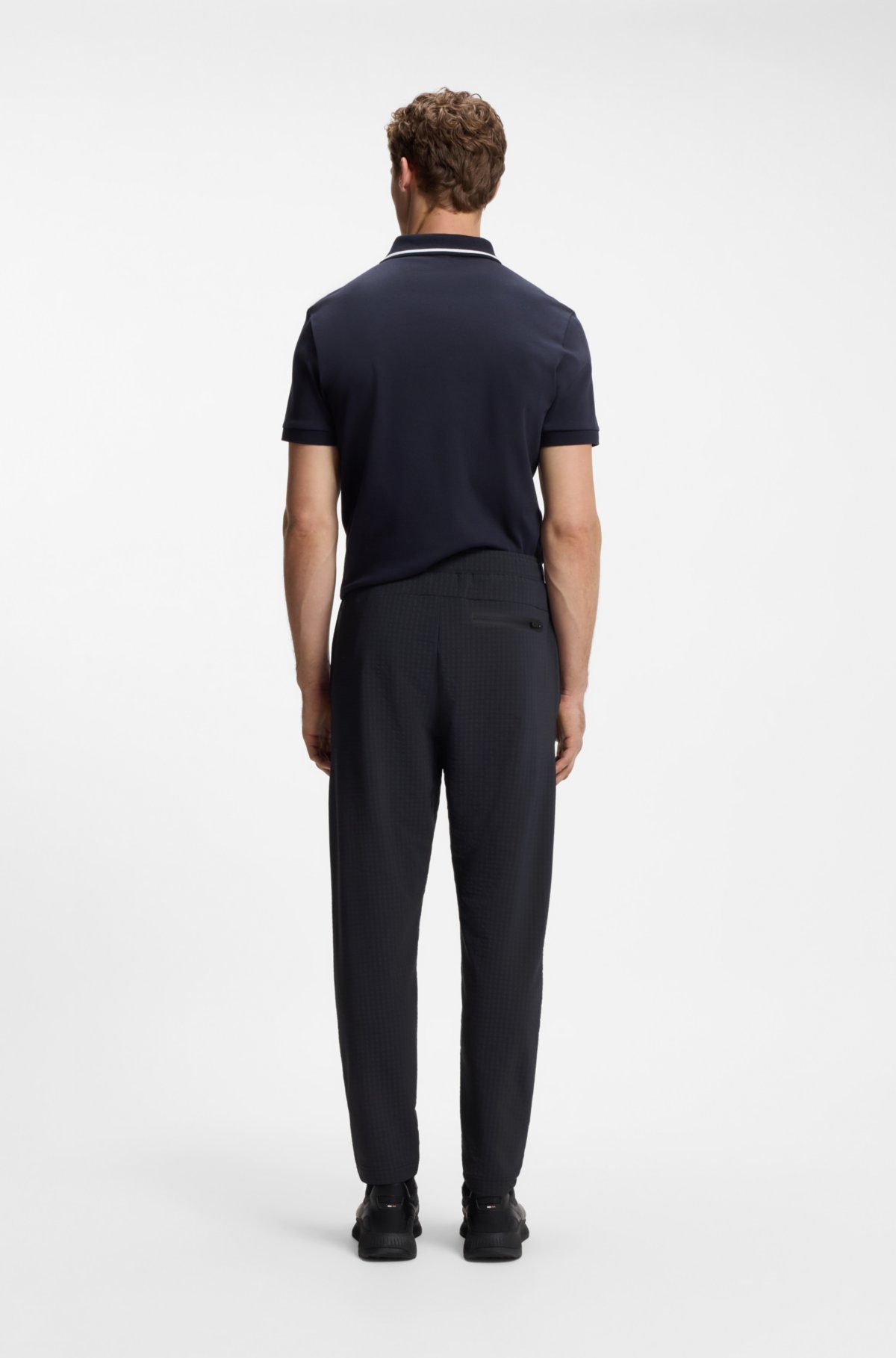 Pantalones de chándal con marco de cremallera en tejido waffle