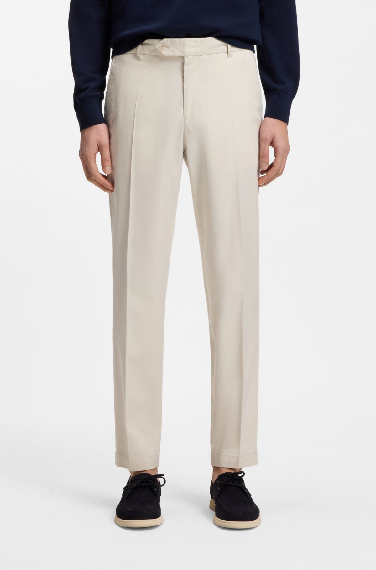 Pantalones de corte entallado lavables en tejido elástico