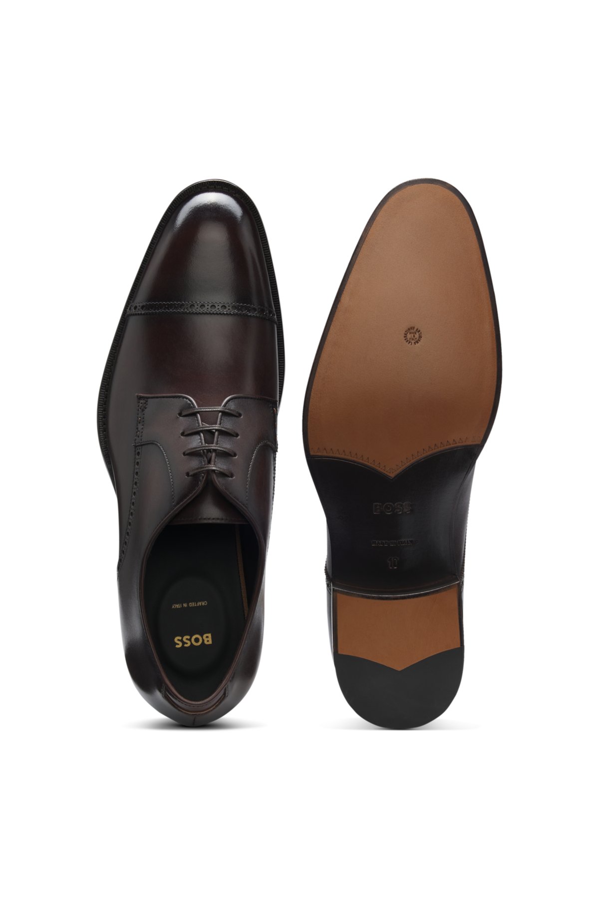 Zapatillas Derby con detalles brogue en cuero