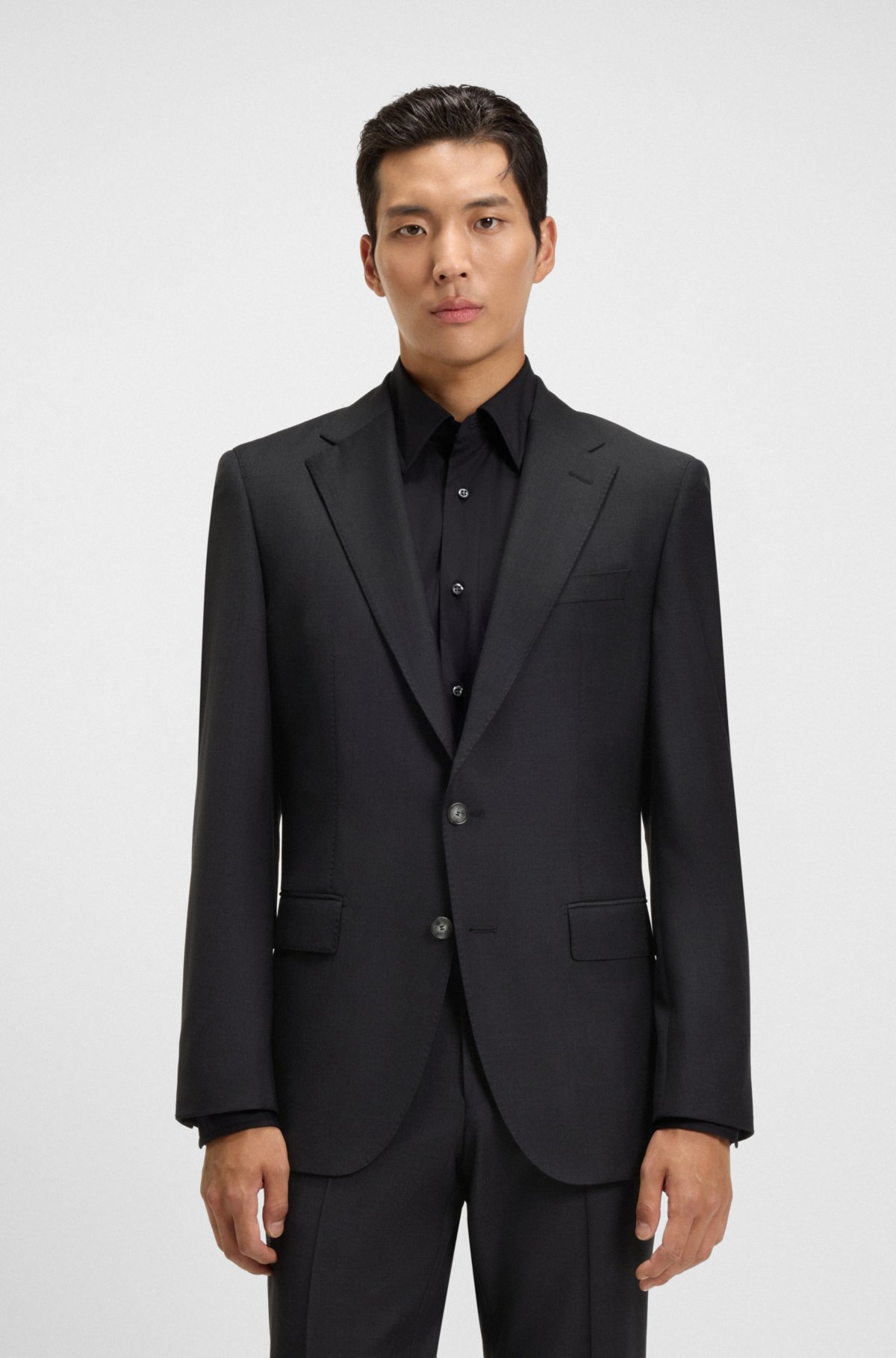 Chaqueta ajustada de lana elástica