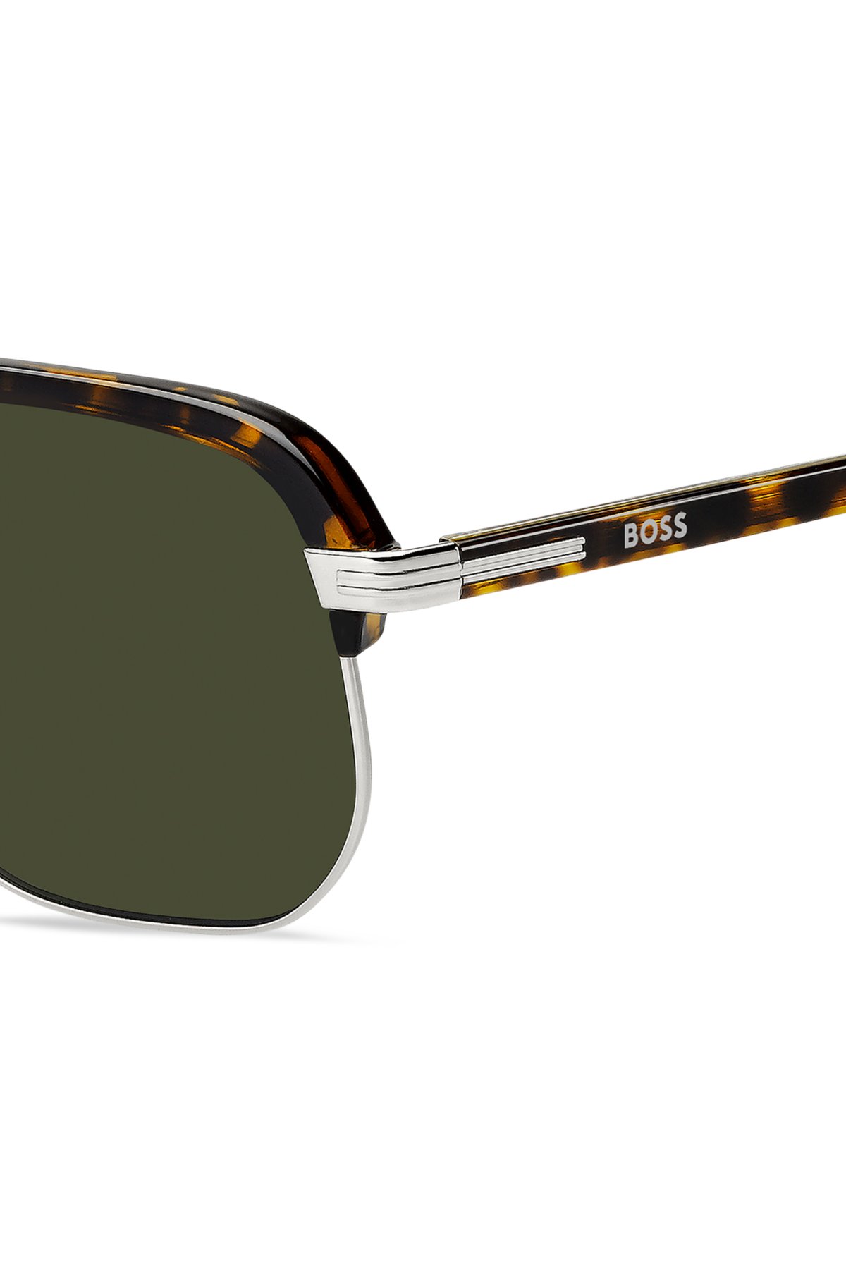 Gafas de sol de acetato Havana con diseño de puente llamativo