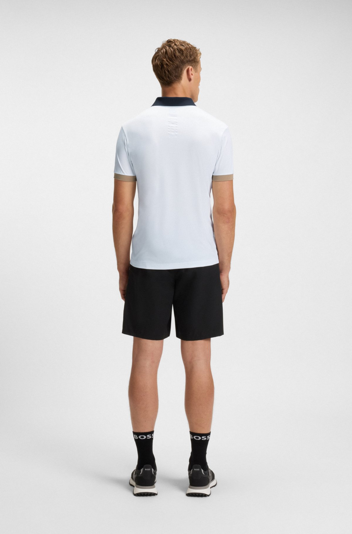 Camiseta de polo ajustada de color block activo en tejido ripstop